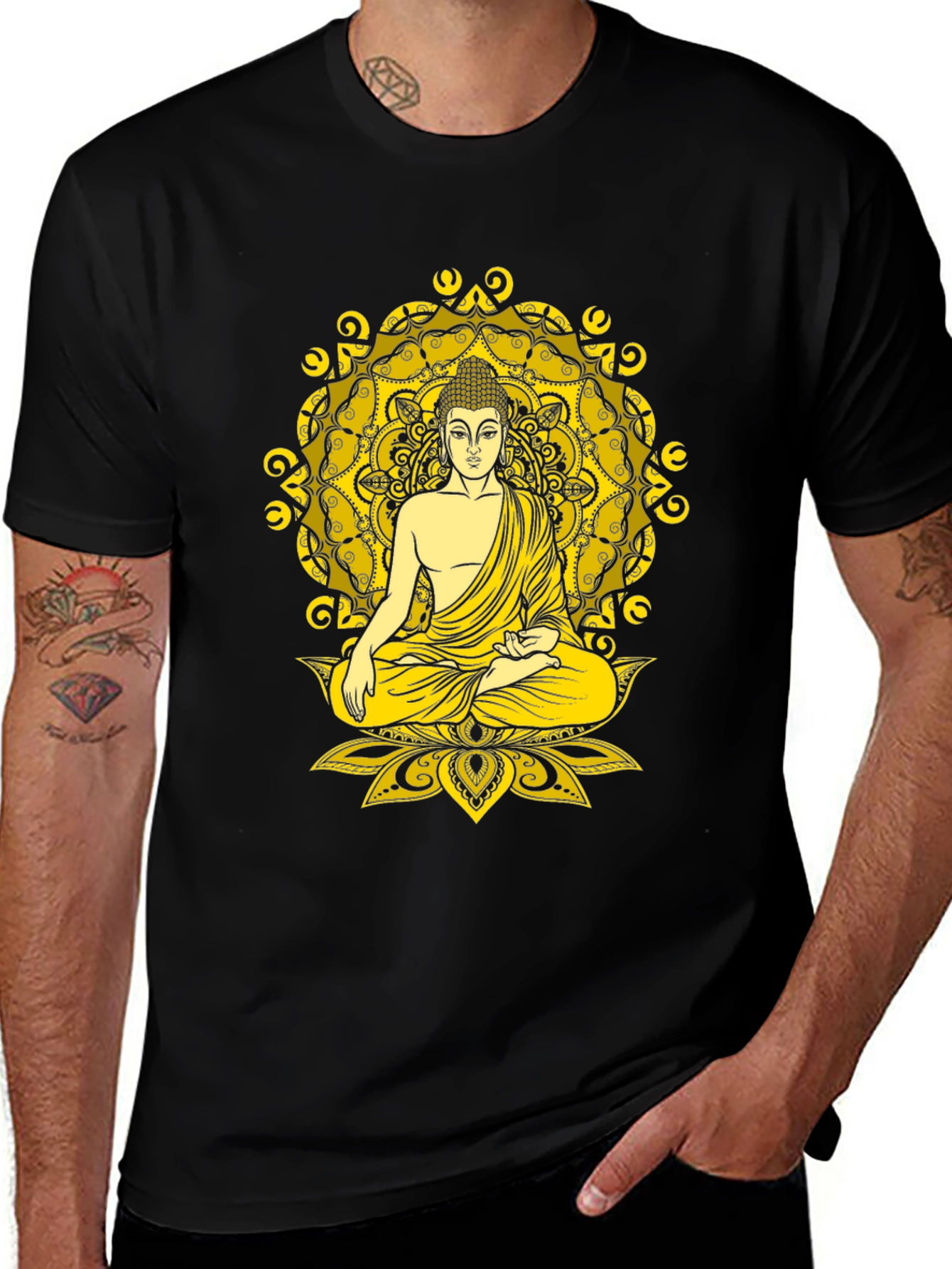 Buddha Mandala Graphic Tee - Meditative Style