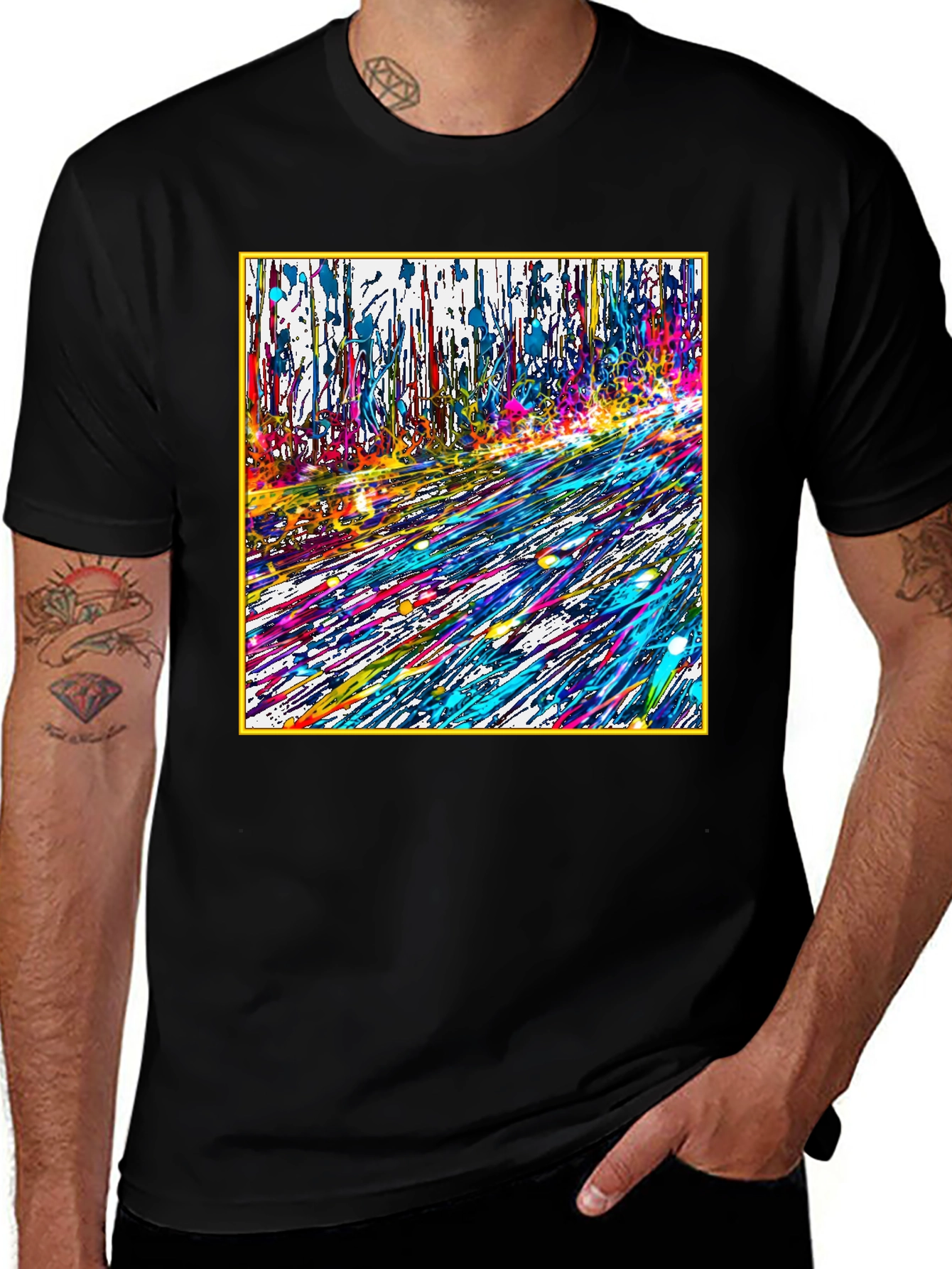 Variant 5 of Abstract Art Graphic Tee - Vivid Color Pop