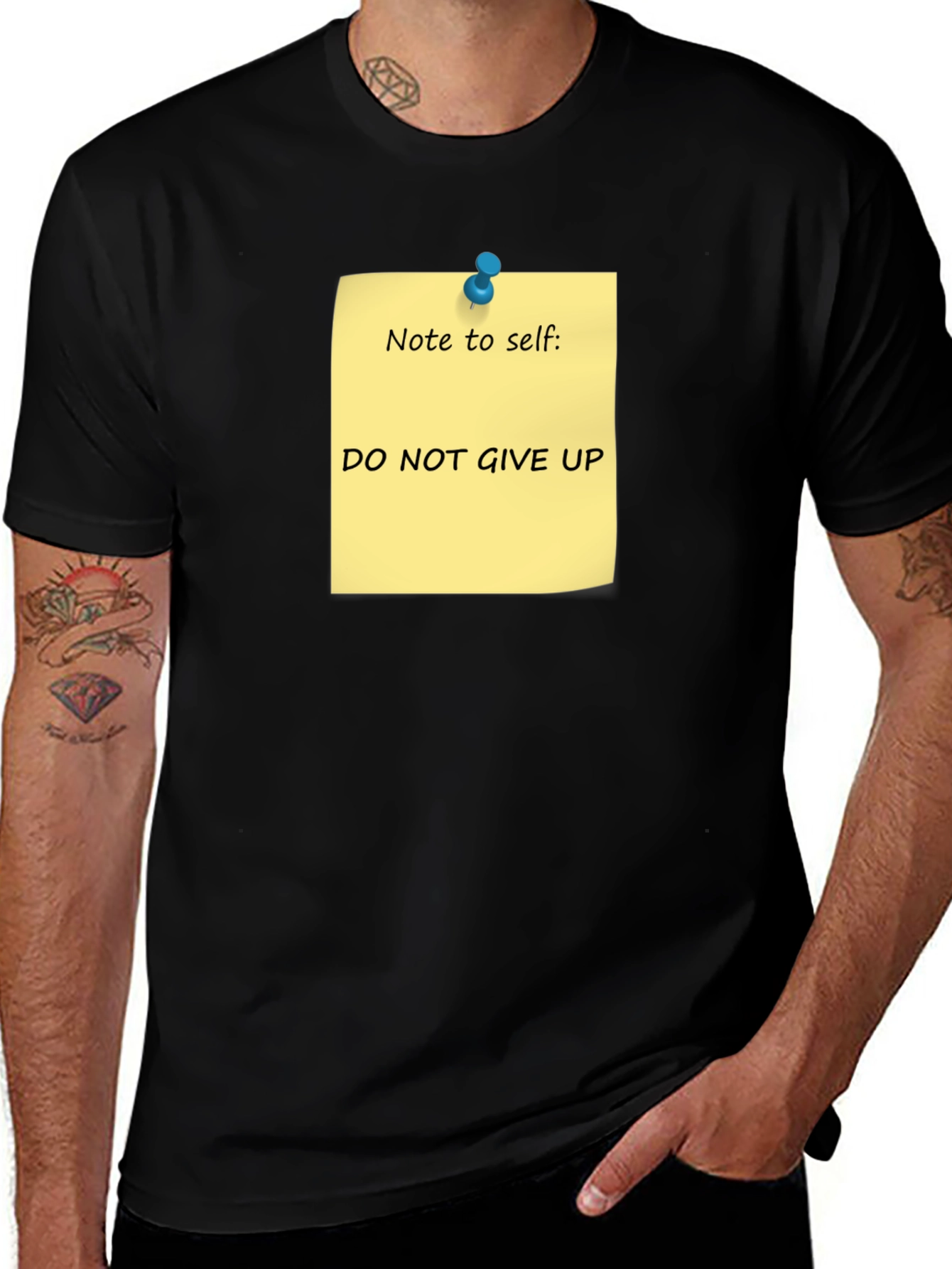 Variant 11 of Motivational 'Do Not Give Up' Note T-Shirt