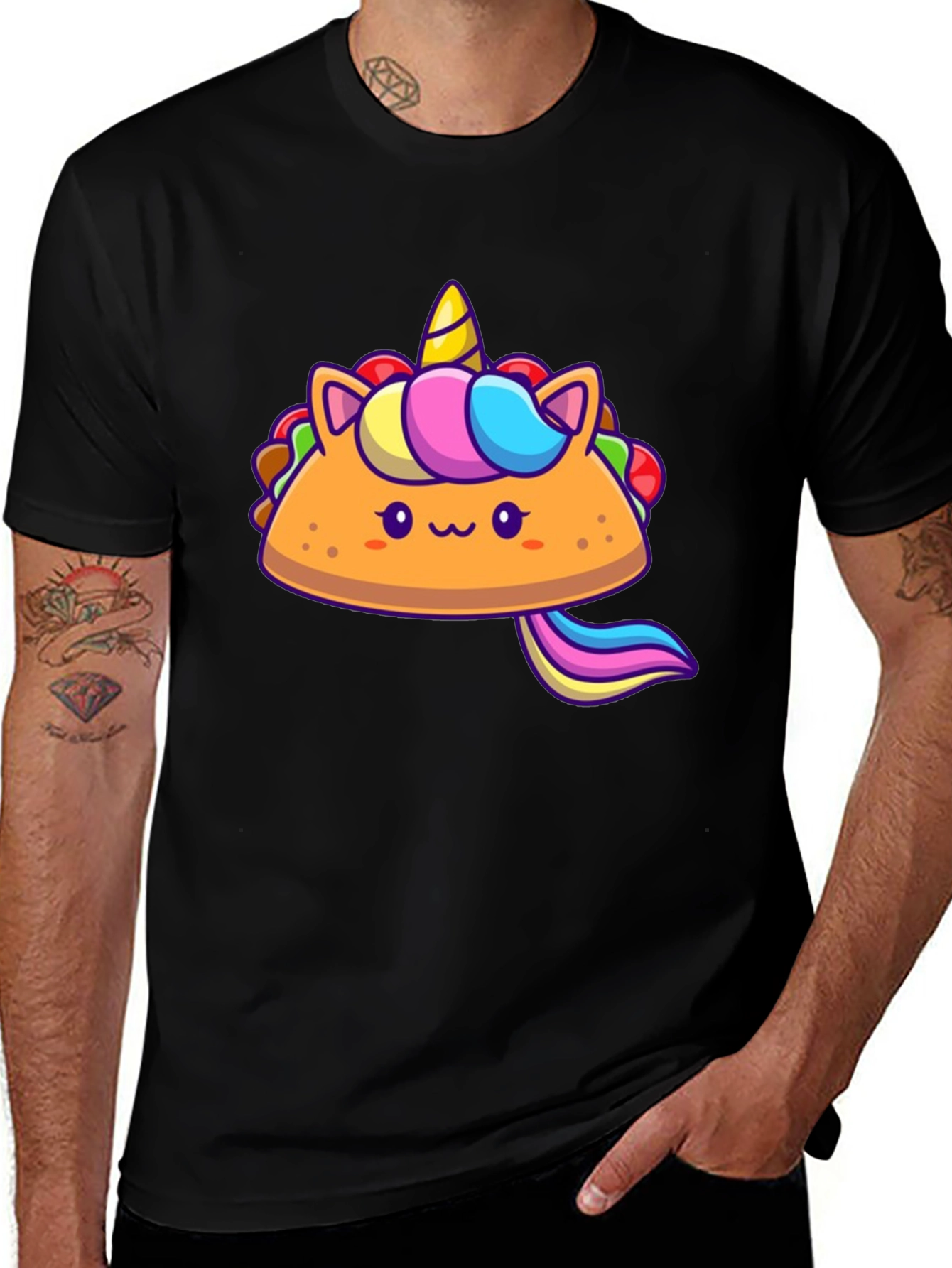 Variant 3 of Unicorn Taco Graphic T-Shirt - Fun Foodie Tee