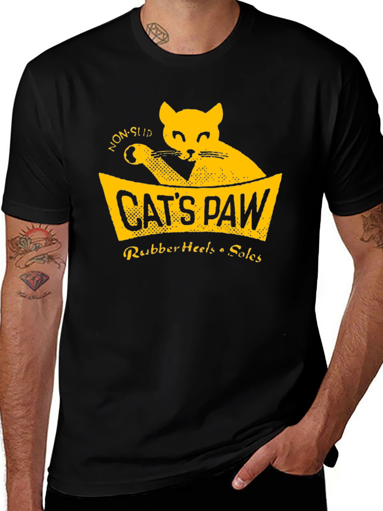 Cat's Paw Rubber Heels T-Shirt - Vintage Style