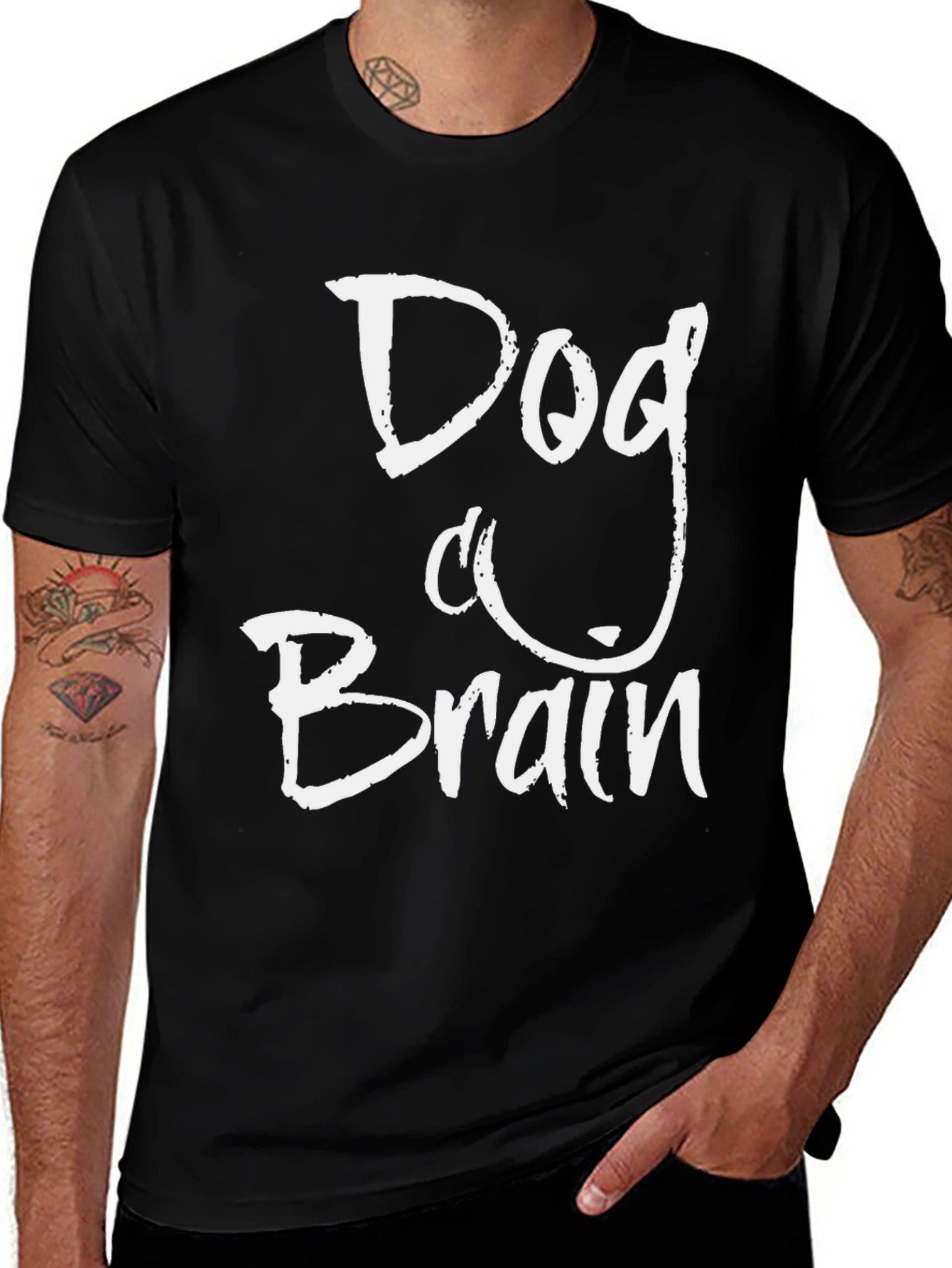 Variant 8 of Dog Brain Graphic Tee - Crew Neck Short Sleeve T-Shirt