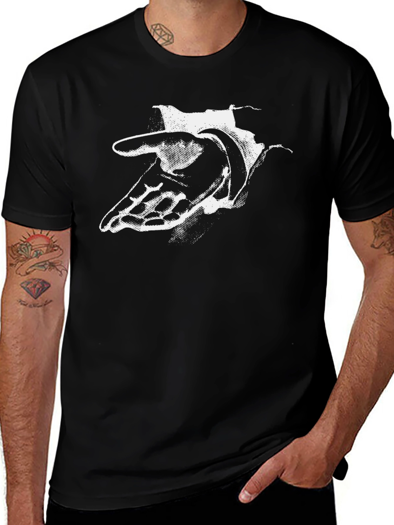 Abstract Hand Graphic Black T-Shirt