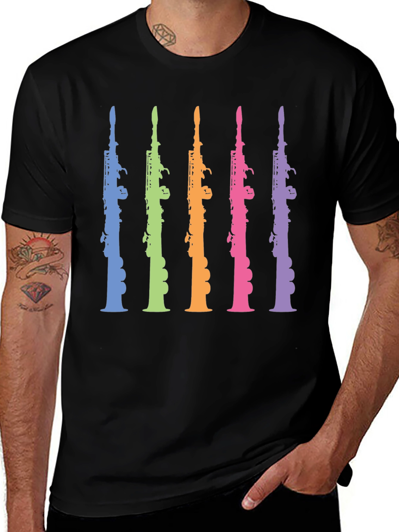 Variant 24 of Colorful Clarinet Music T-Shirt