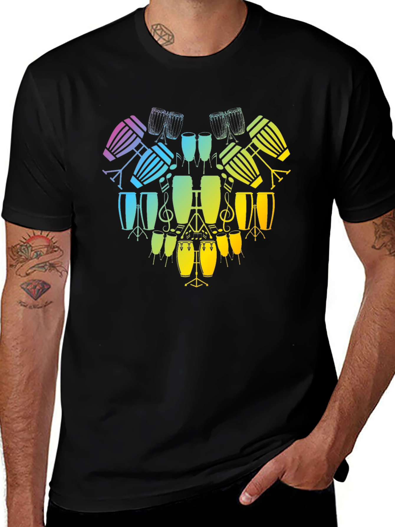 Variant 23 of Rainbow Drum Heart T-Shirt