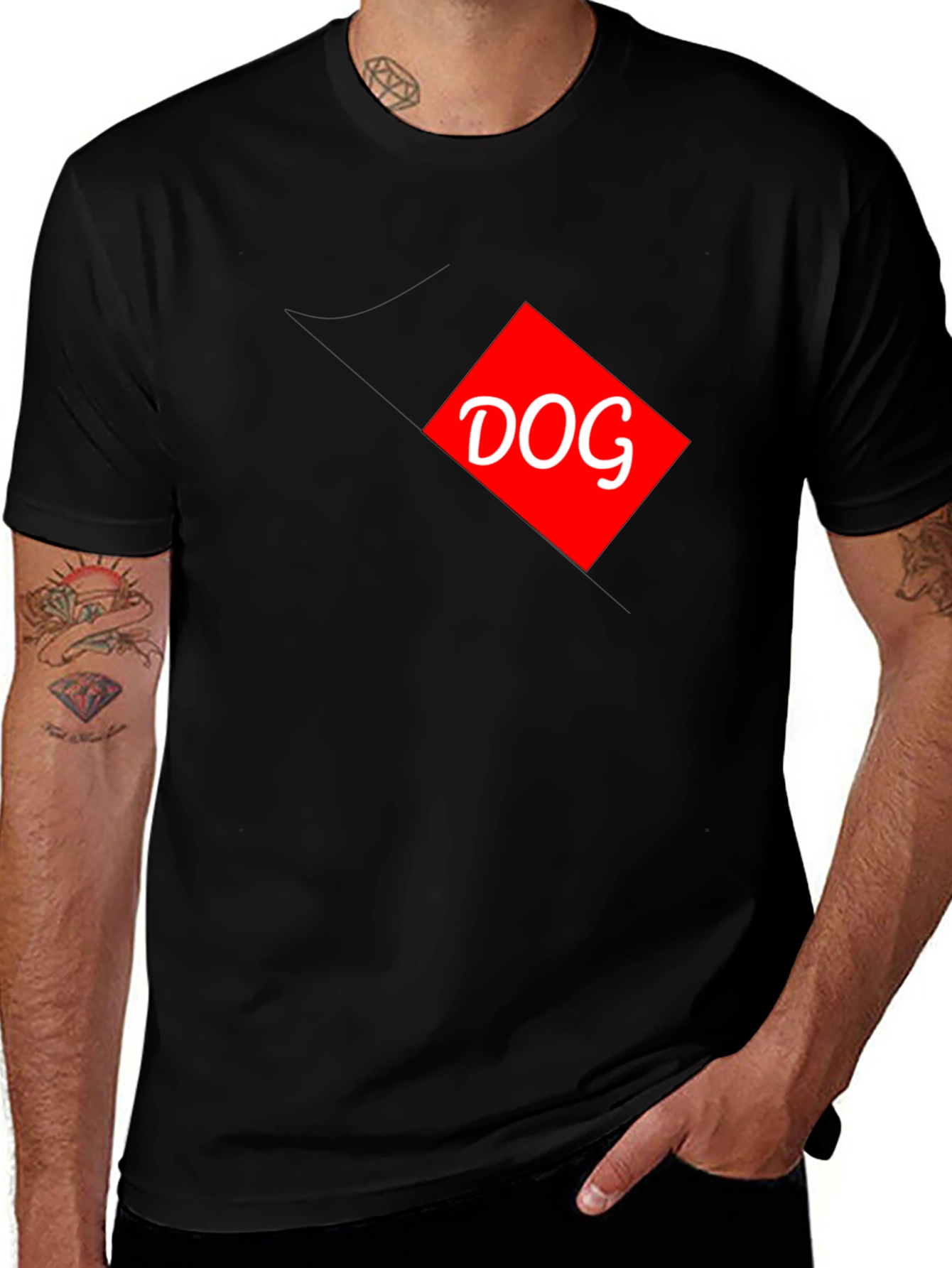 Variant 15 of Dog Graphic Tee - Black Casual T-Shirt