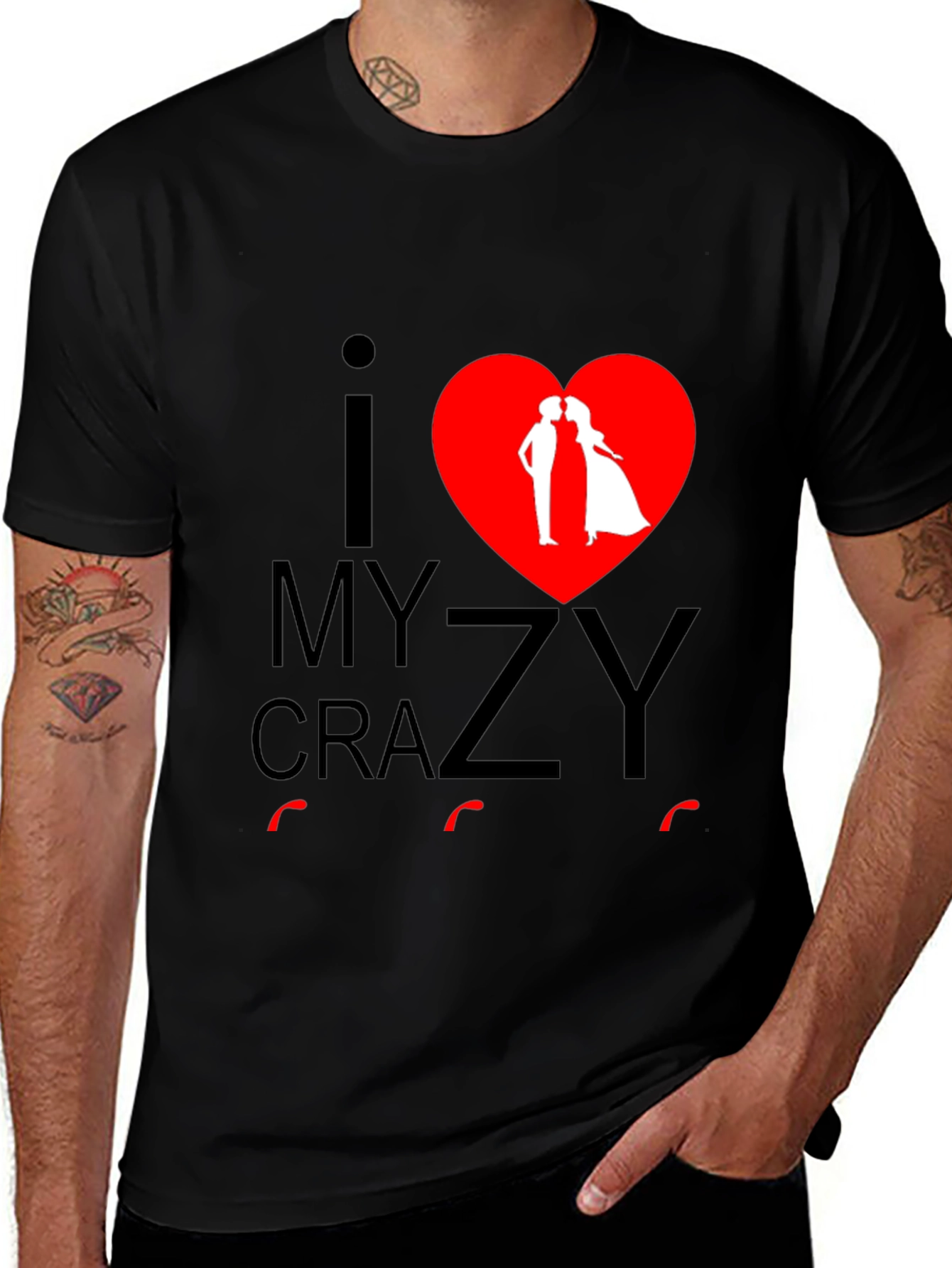 I Love My Crazy Bridegroom Kissing Heart T-Shirt
