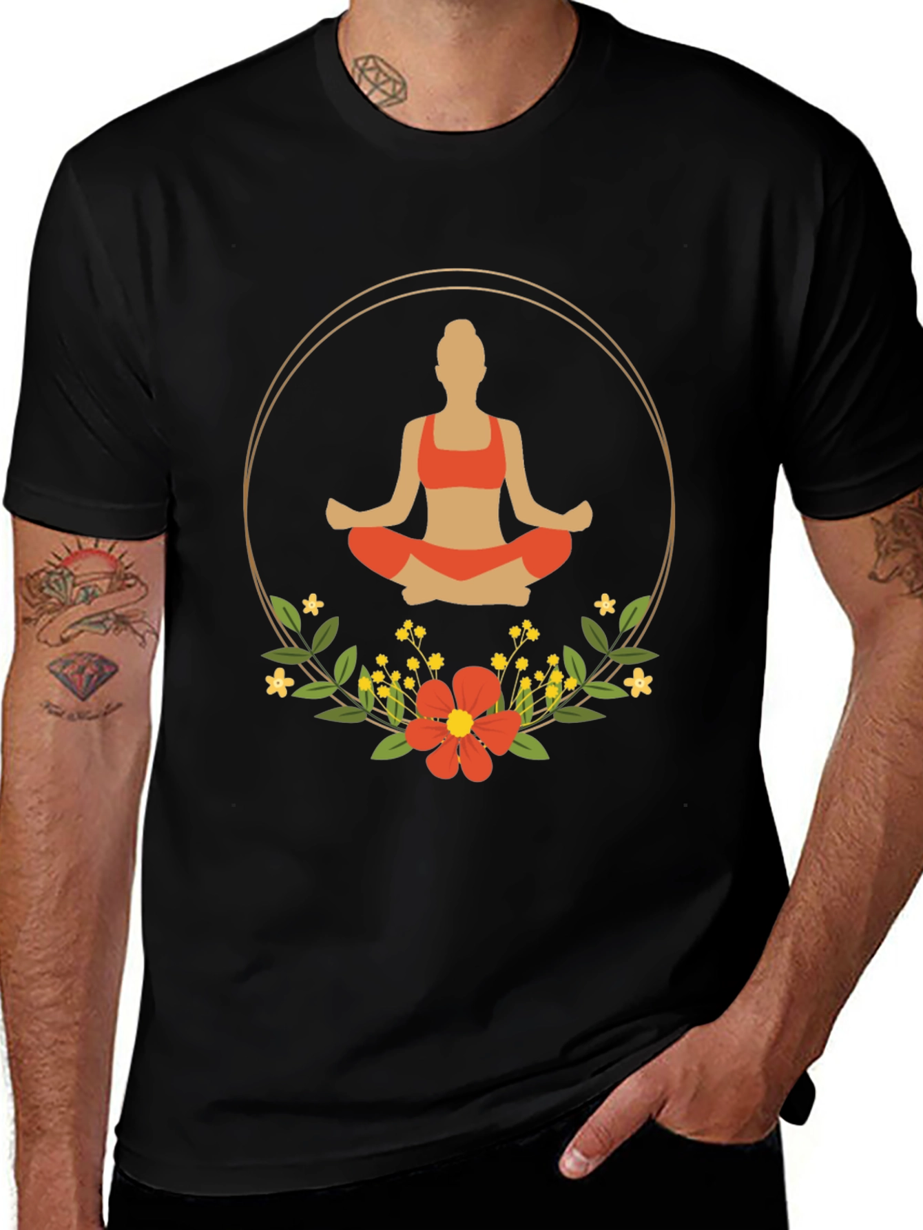 Variant 28 of Yoga Flower Graphic T-Shirt