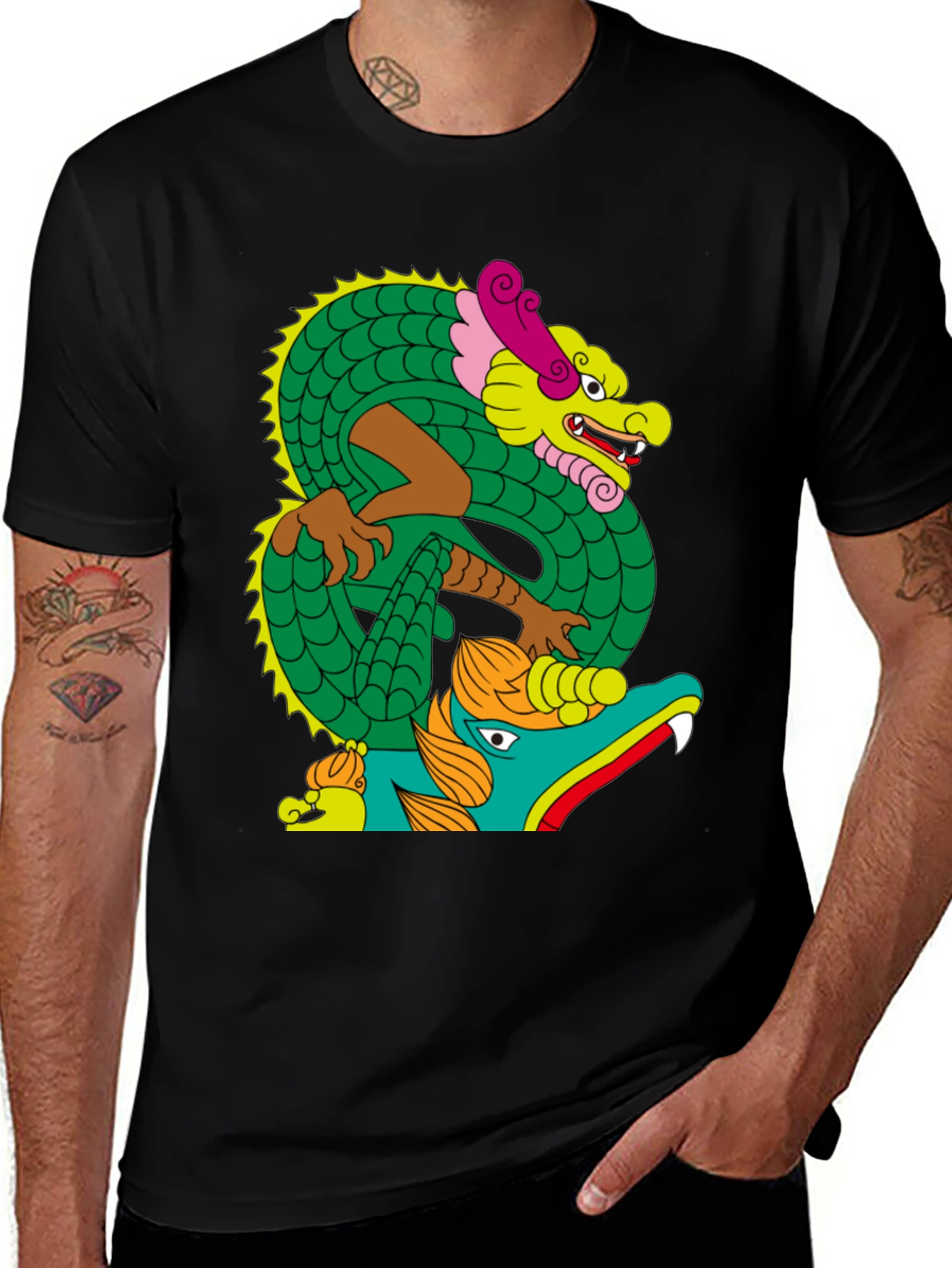 Variant 26 of Dragon Graphic Tee - Bold Artistic Design