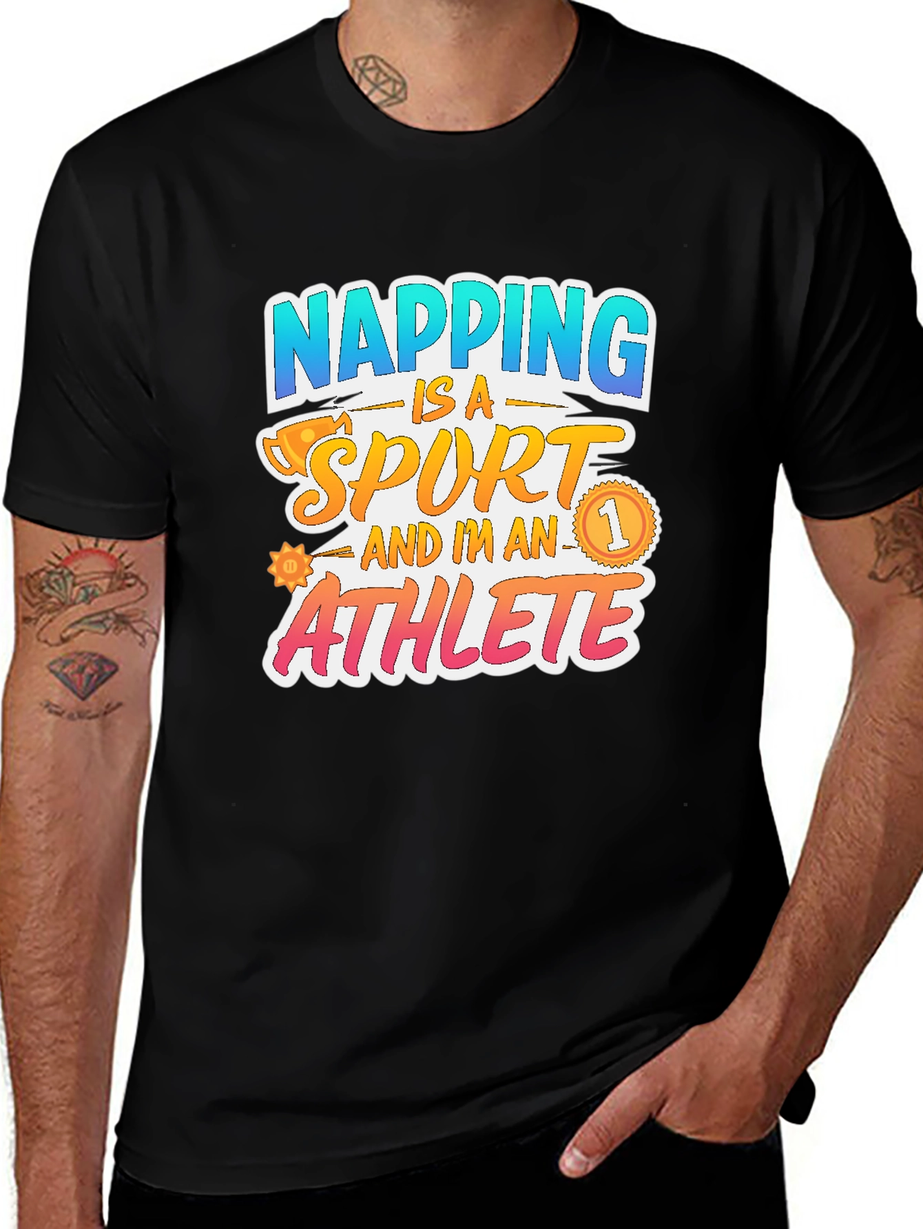 Variant 12 of Napping is a Sport T-Shirt Funny Athlete Design