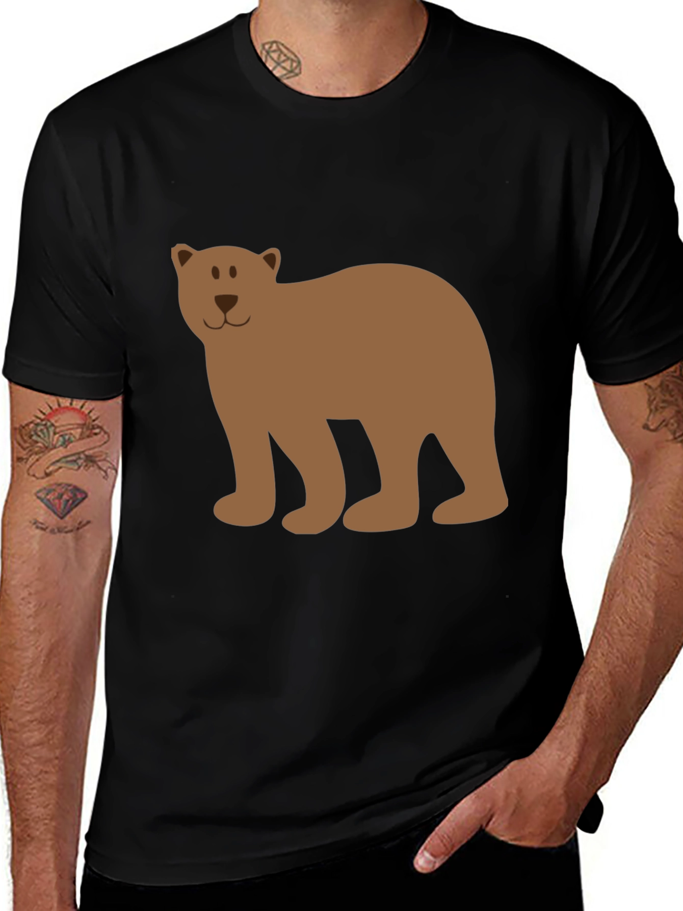 Black Bear Graphic Tee - Casual Black T-Shirt main image