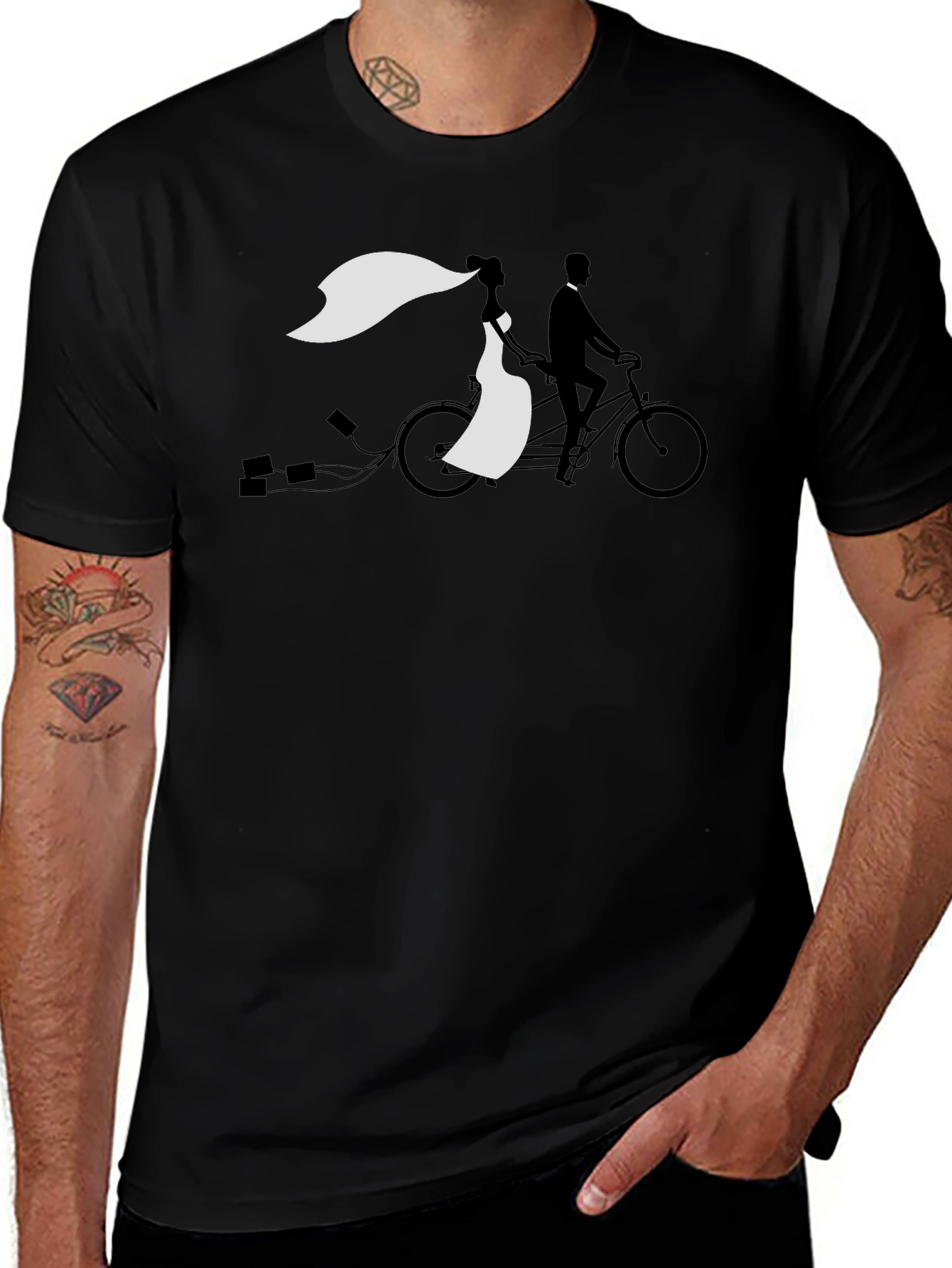 Variant 30 of Bride & Groom Tandem Bike T-Shirt - Wedding Gift