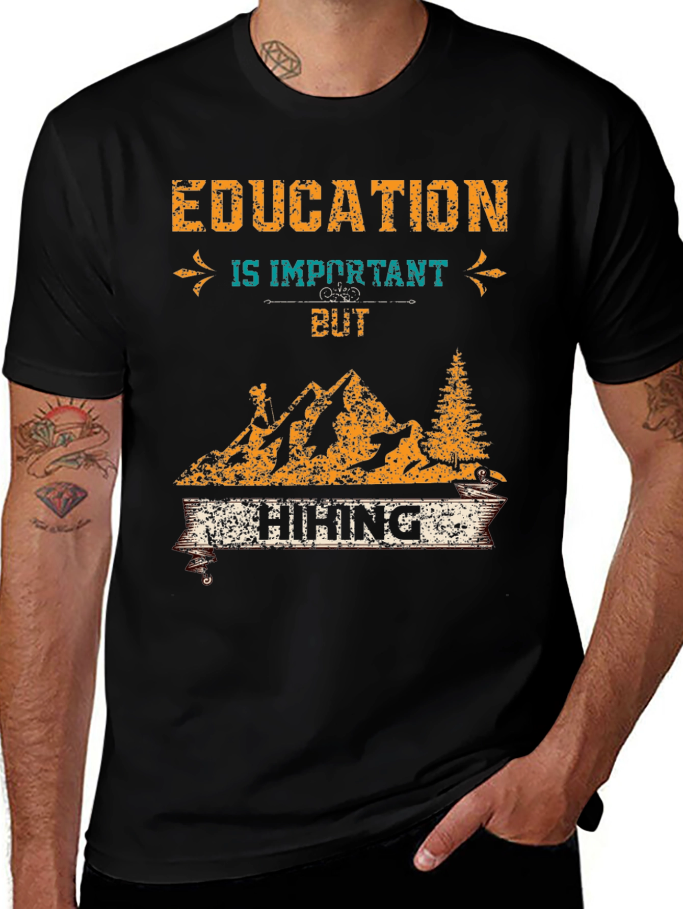 Variant 16 of Education is Important But Hiking T-Shirt