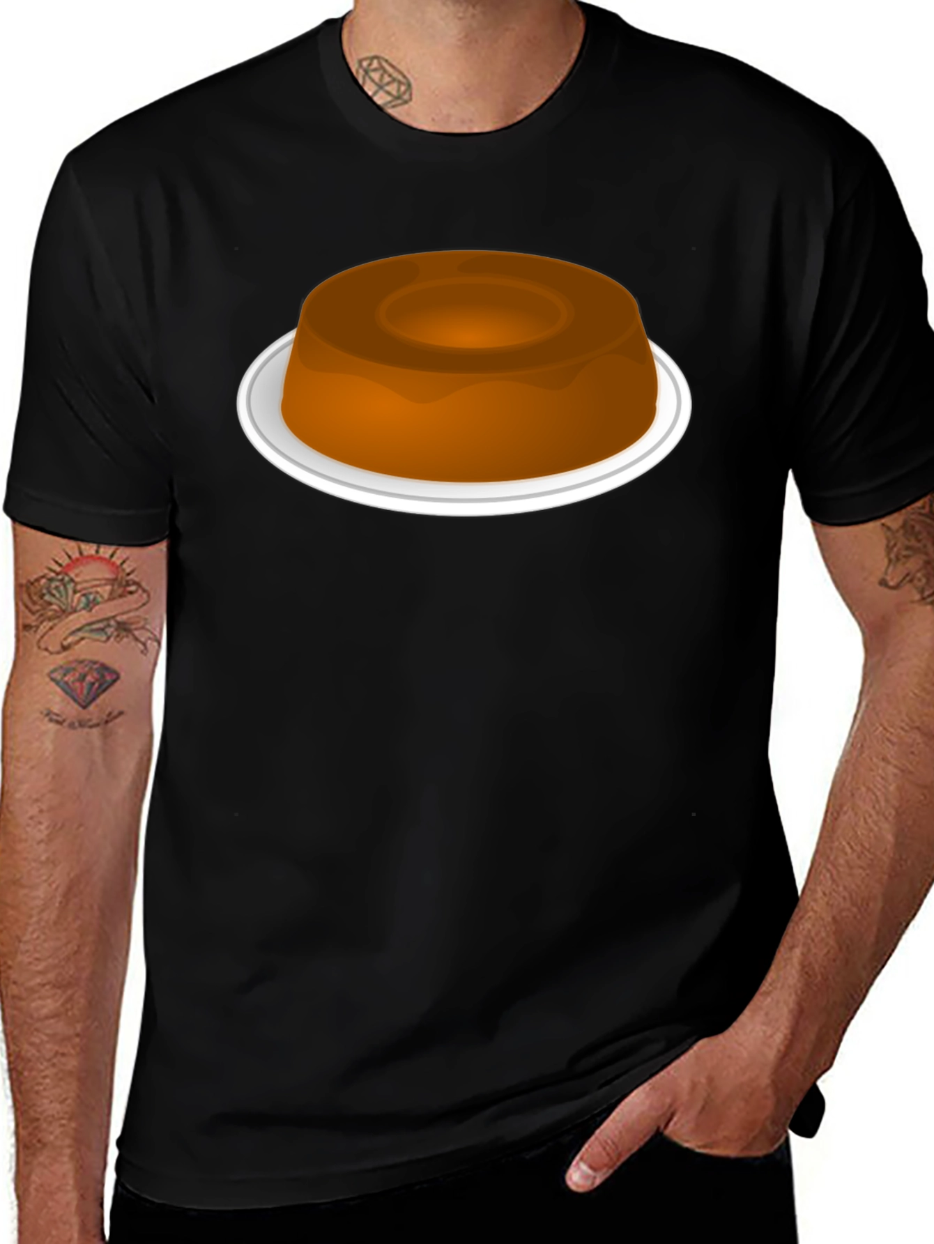 Pudding Graphic Black T-Shirt