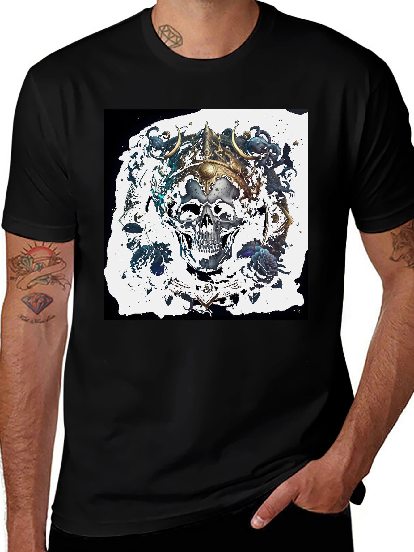 Variant 9 of Skull King Graphic Tee - Men's Black T-Shirt