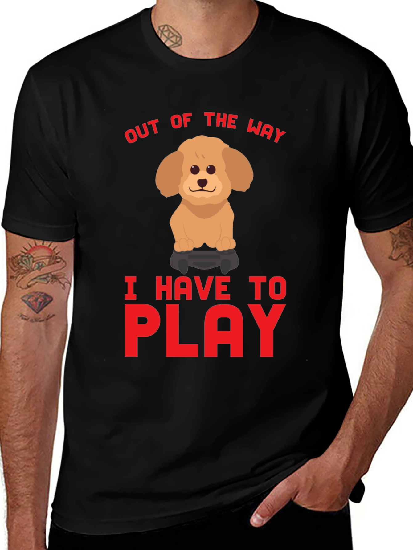 Variant 2 of Out of the Way Dog Gamer T-Shirt