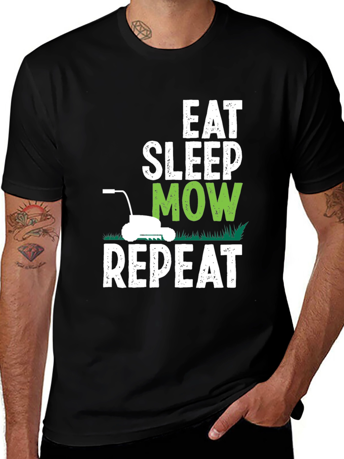 Eat Sleep Mow Repeat Graphic T-Shirt