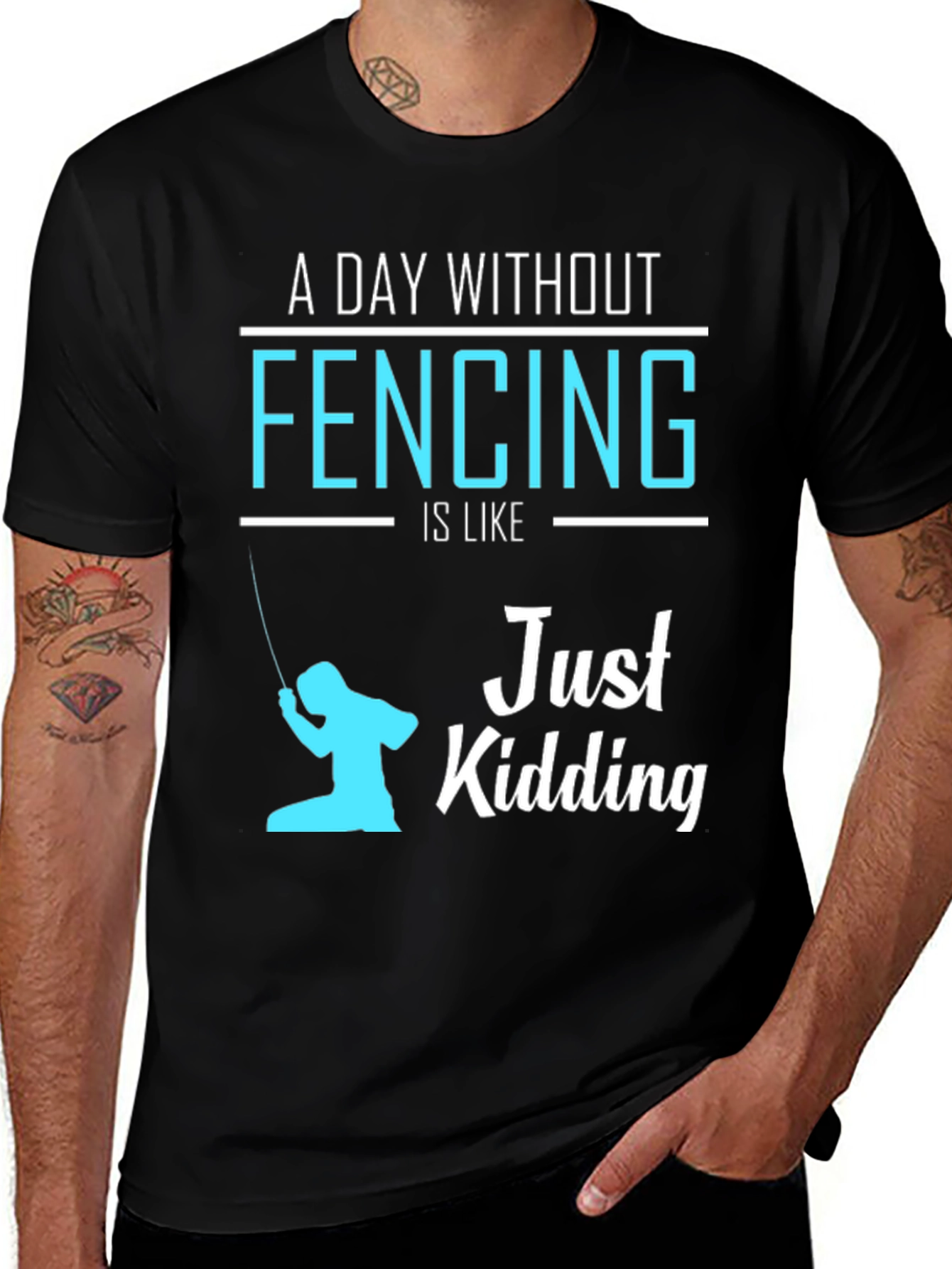 Variant 20 of Funny Fencing T-Shirt: A Day Without Fencing