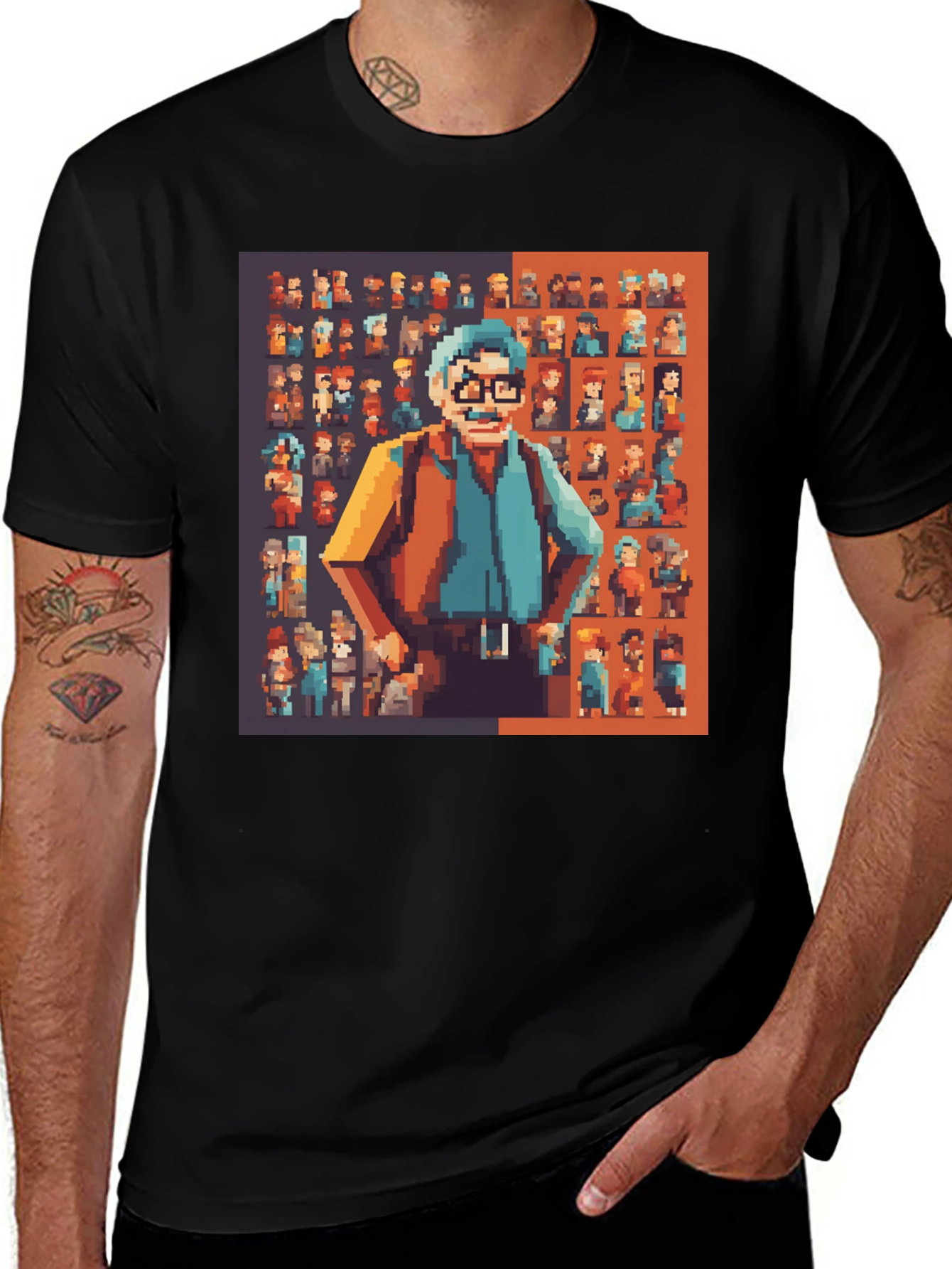 Variant 23 of Pixel Art Graphic Print T-Shirt