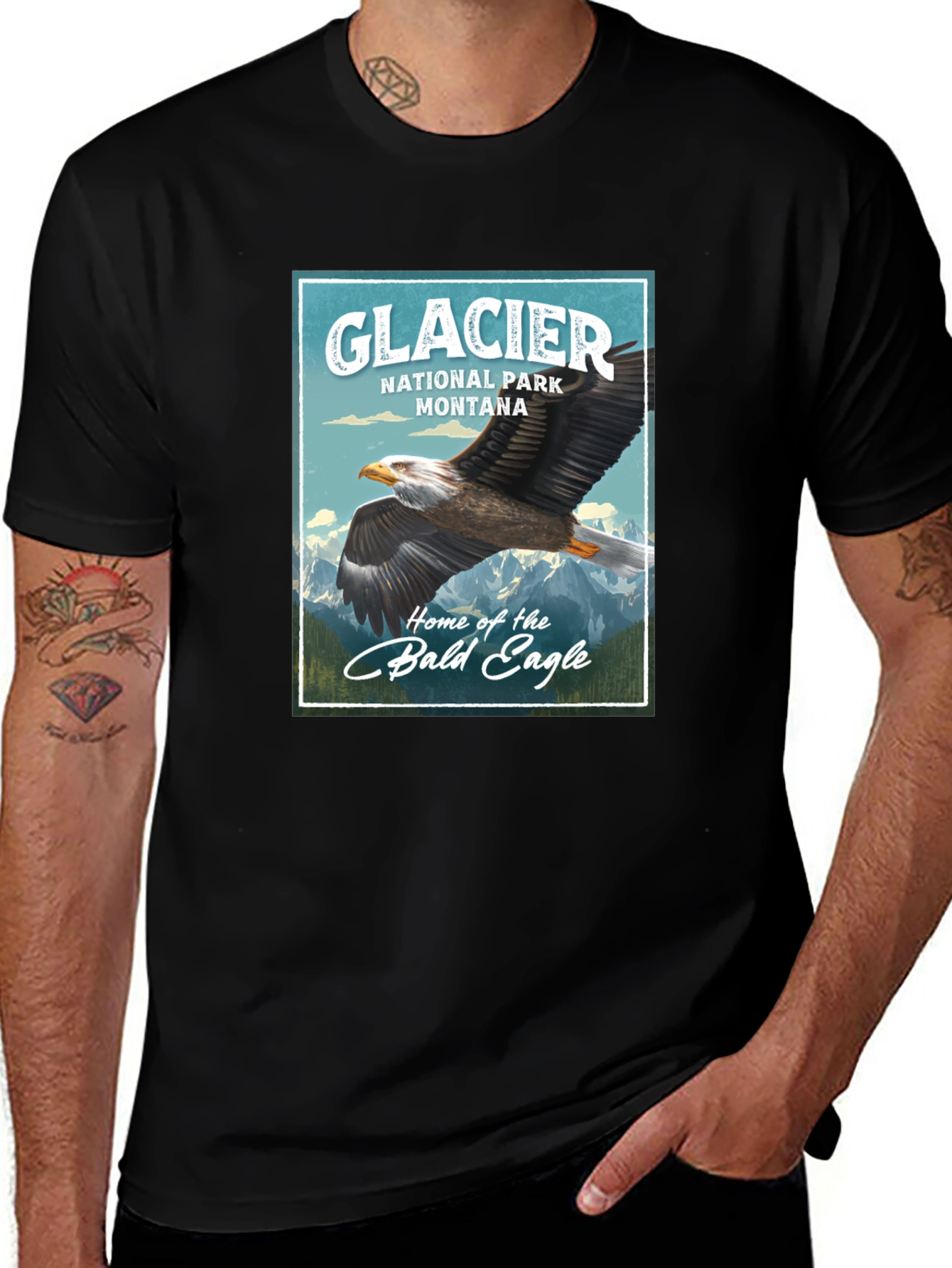 Variant 25 of Glacier National Park Eagle Graphic T-Shirt