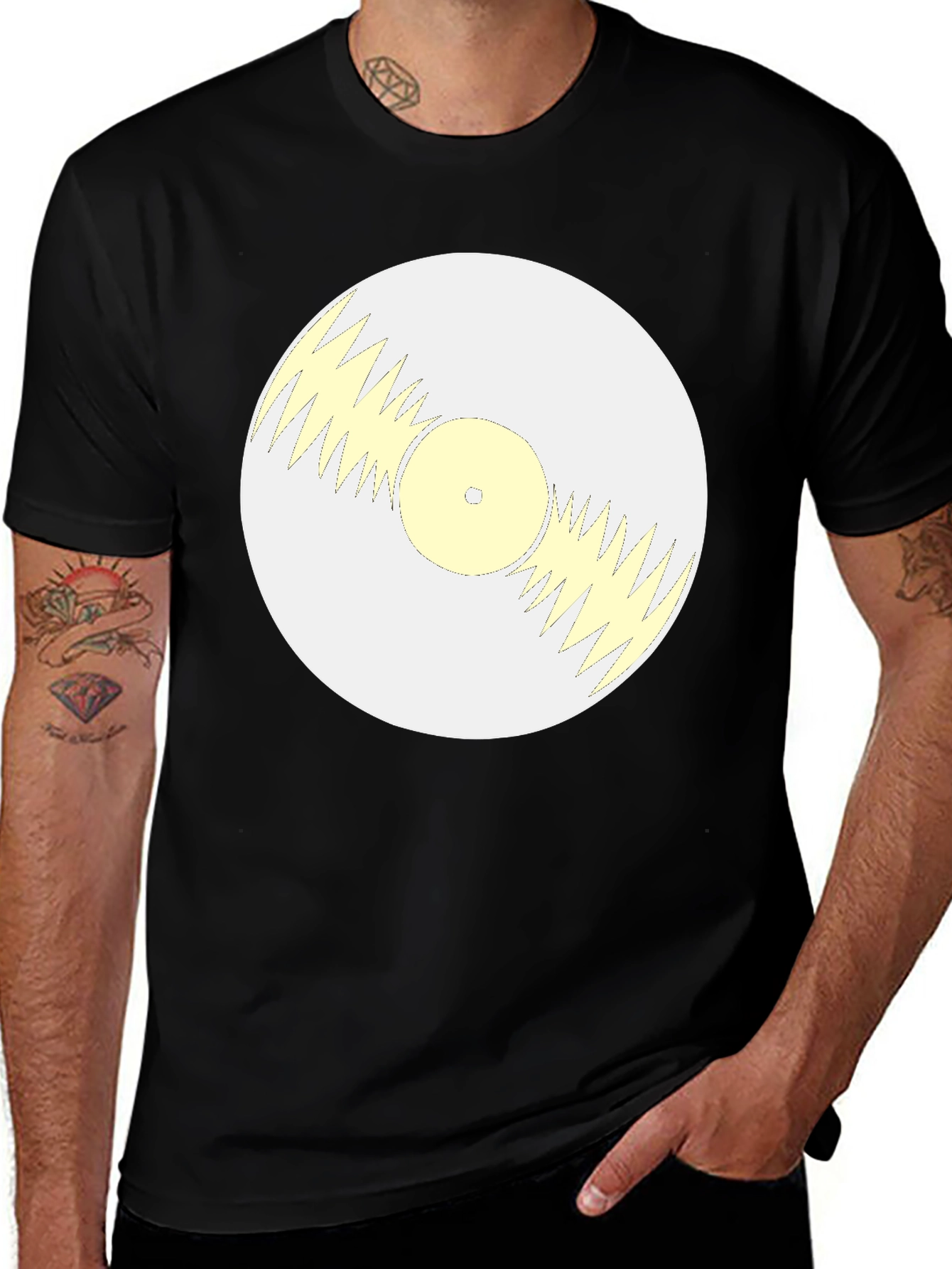 Variant 27 of Retro Vinyl Record Graphic Tee - Black