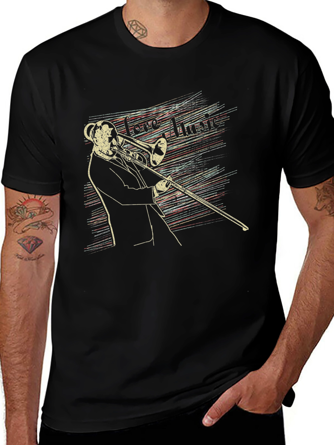 Variant 19 of Cool Jazz Trombone Graphic T-Shirt