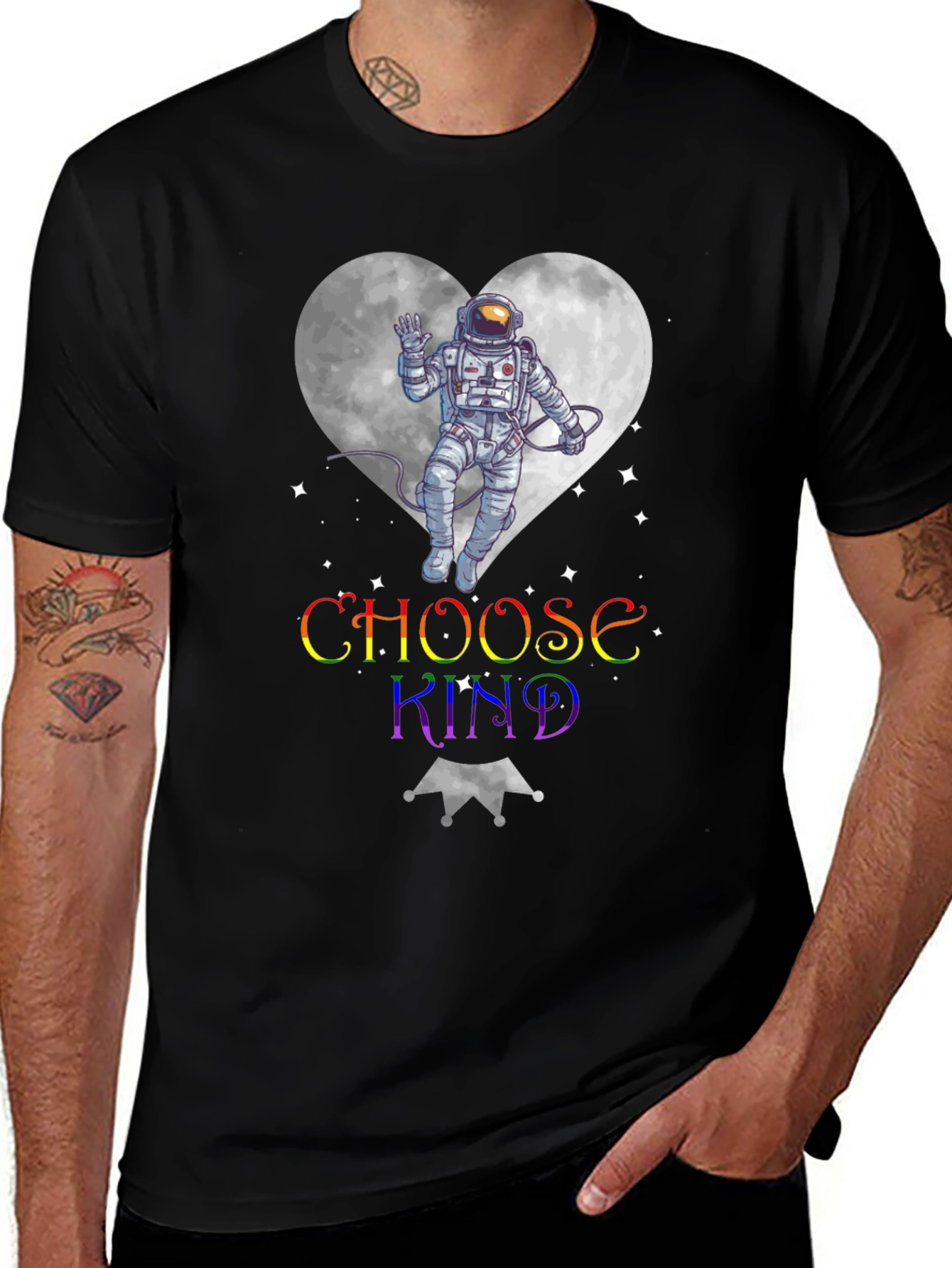 Variant 22 of Choose Kind Astronaut Heart Graphic T-Shirt