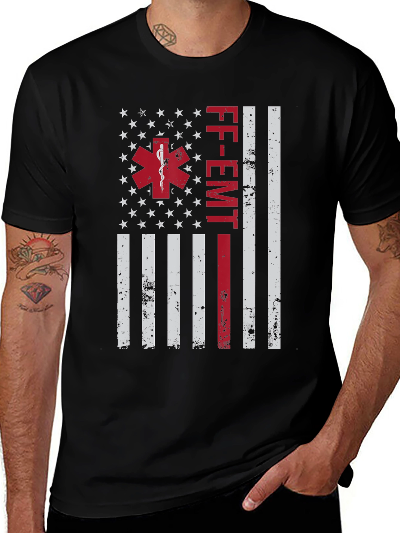 FF-EMT American Flag T-Shirt - First Responder Tee
