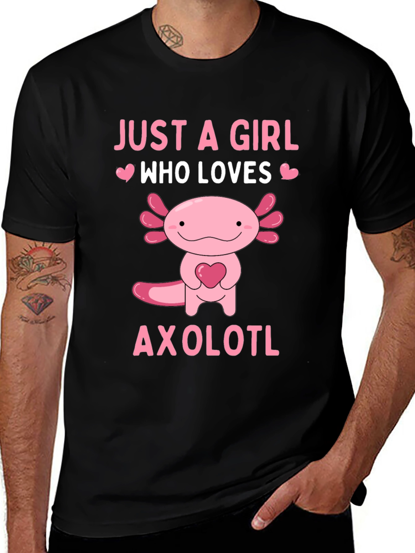Variant 10 of Girl Loves Axolotl T-Shirt Cute Amphibian Pet