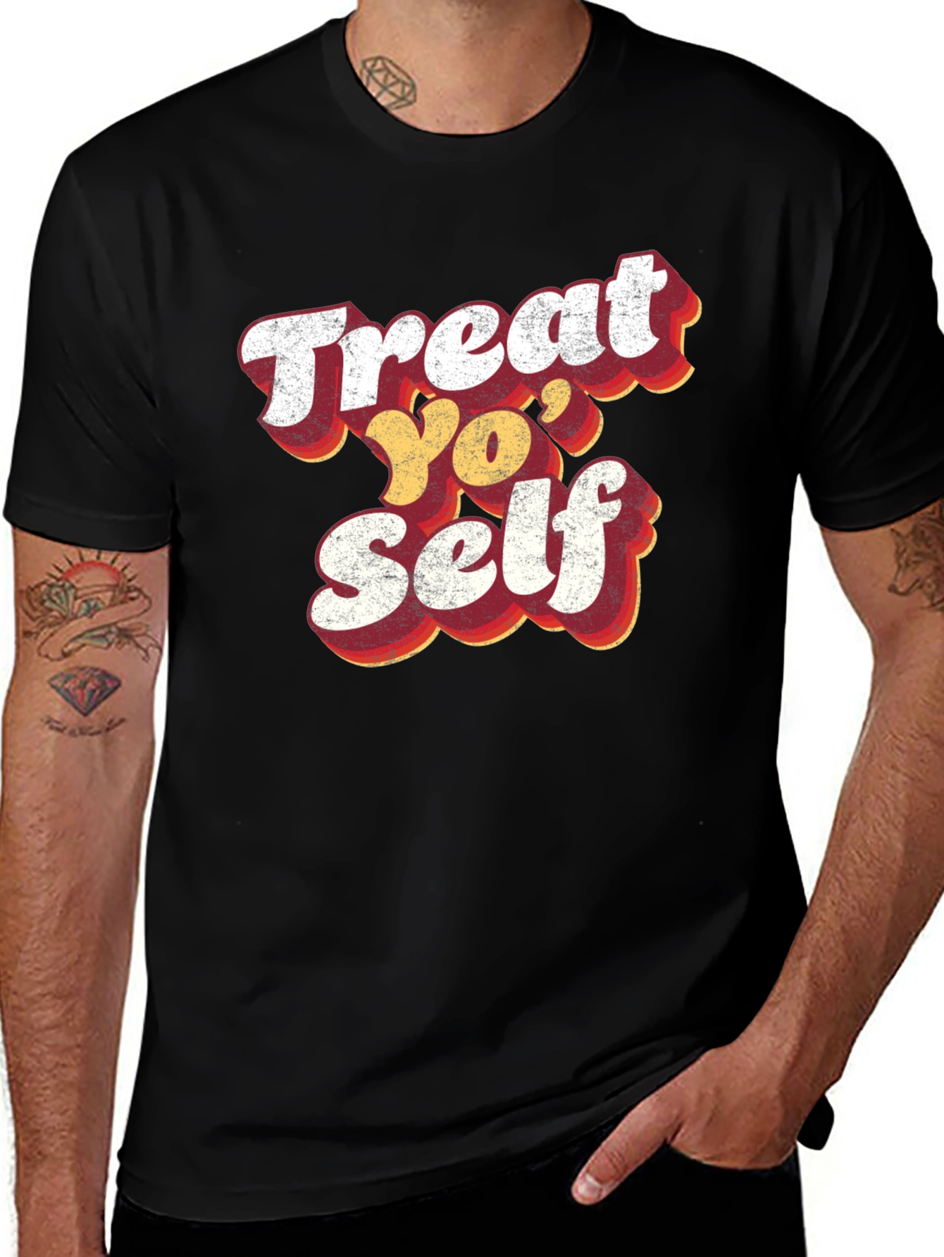 Treat Yo' Self Graphic Tee - Retro Style