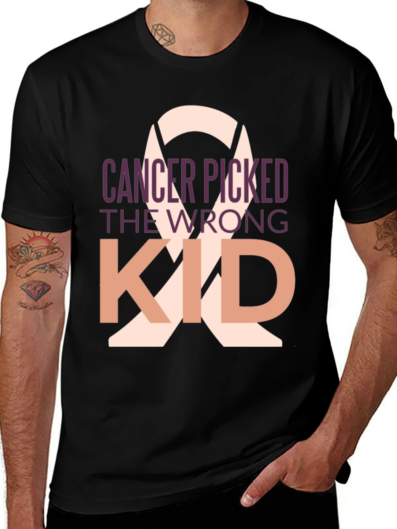 Cancer Picked the Wrong Kid Black T-Shirt
