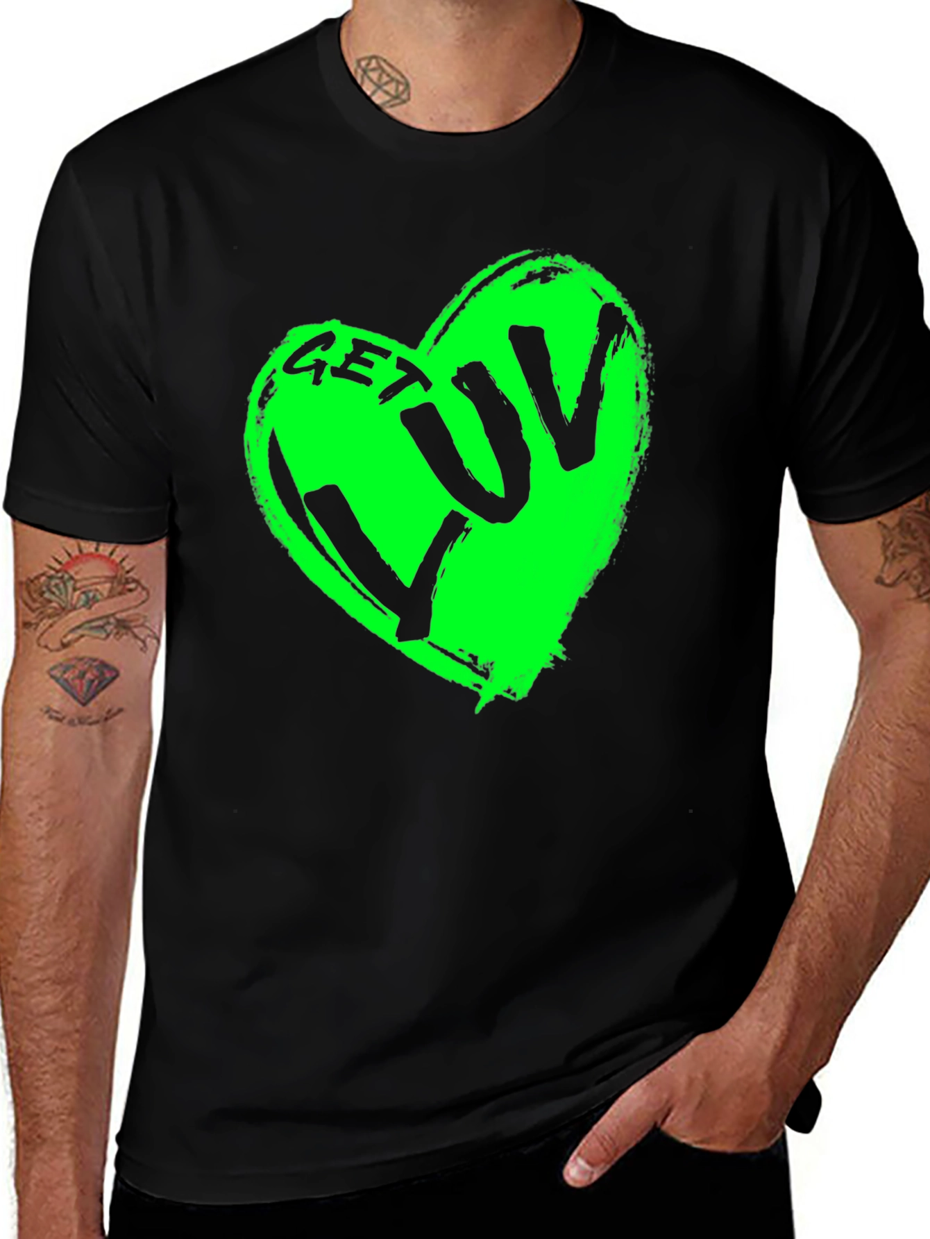 Variant 22 of Get Luv Black Graphic Tee