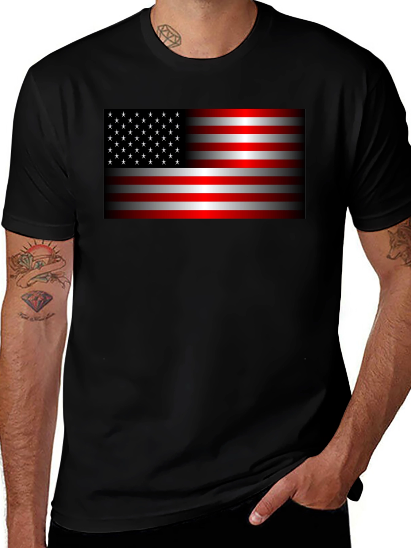 Variant 17 of American Flag Graphic T-Shirt Patriotic USA Tee