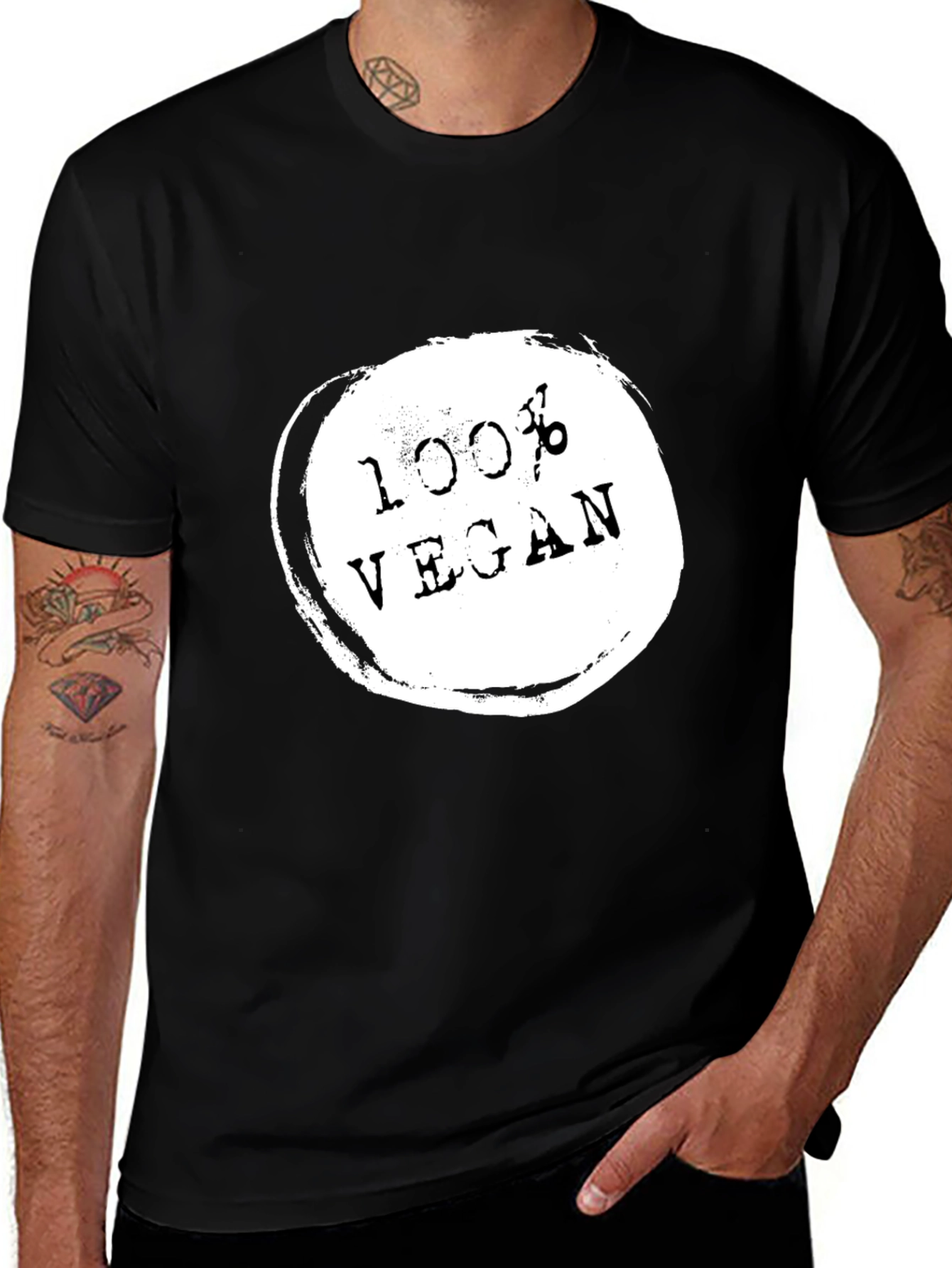 Variant 30 of 100% Vegan Black T-Shirt - Ethical & Stylish