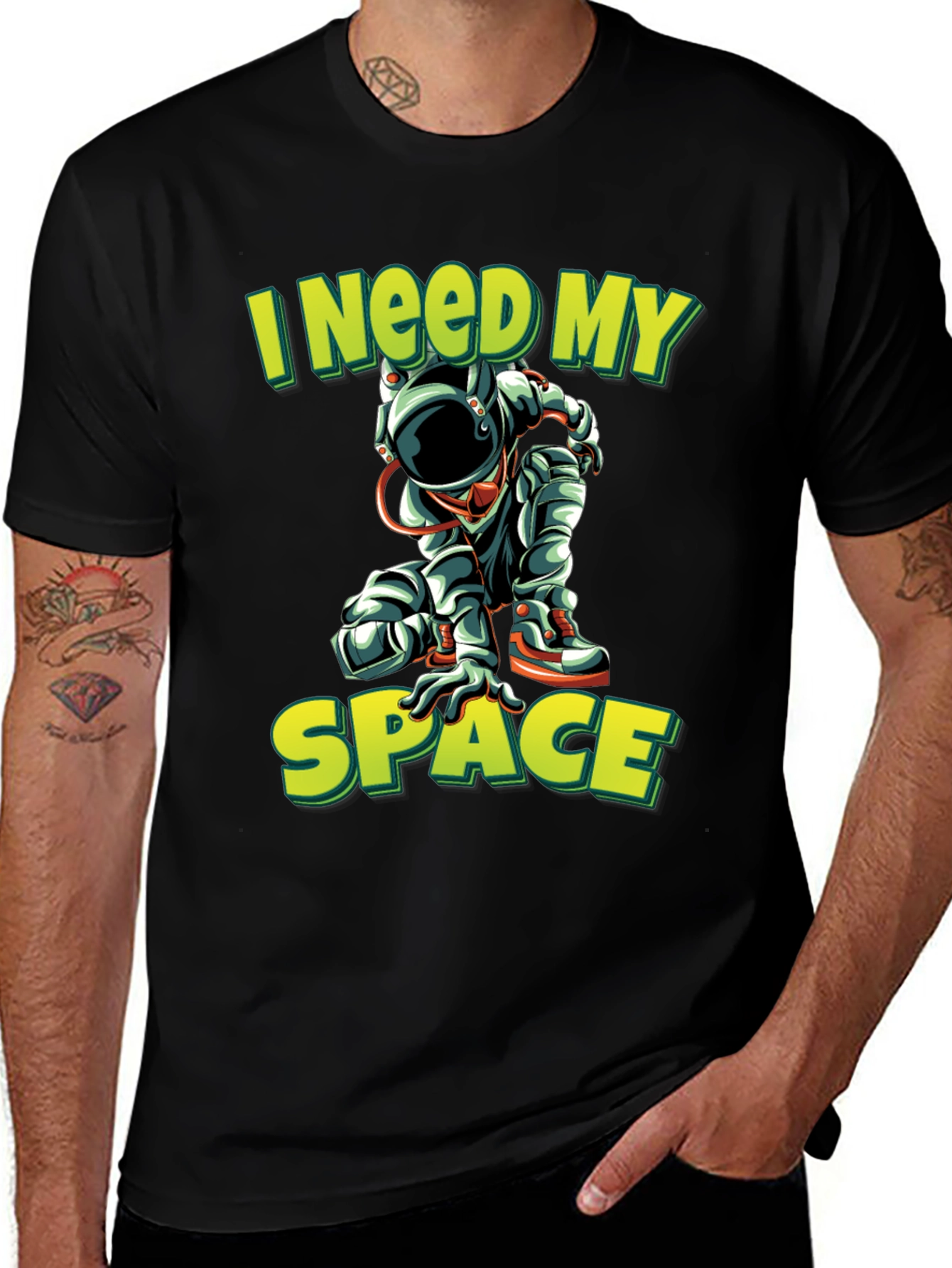 Variant 24 of I Need My Space Black Graphic T-Shirt