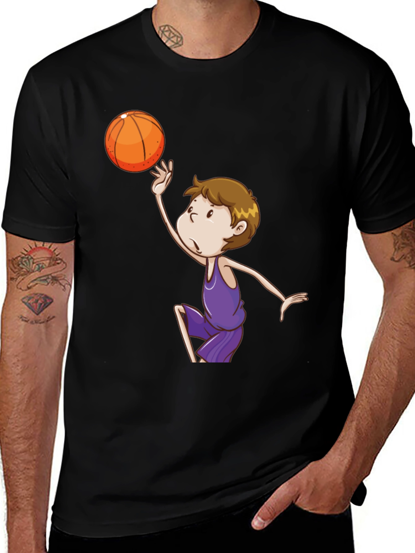 Variant 8 of Cartoon Boy Basketball Graphic T-Shirt