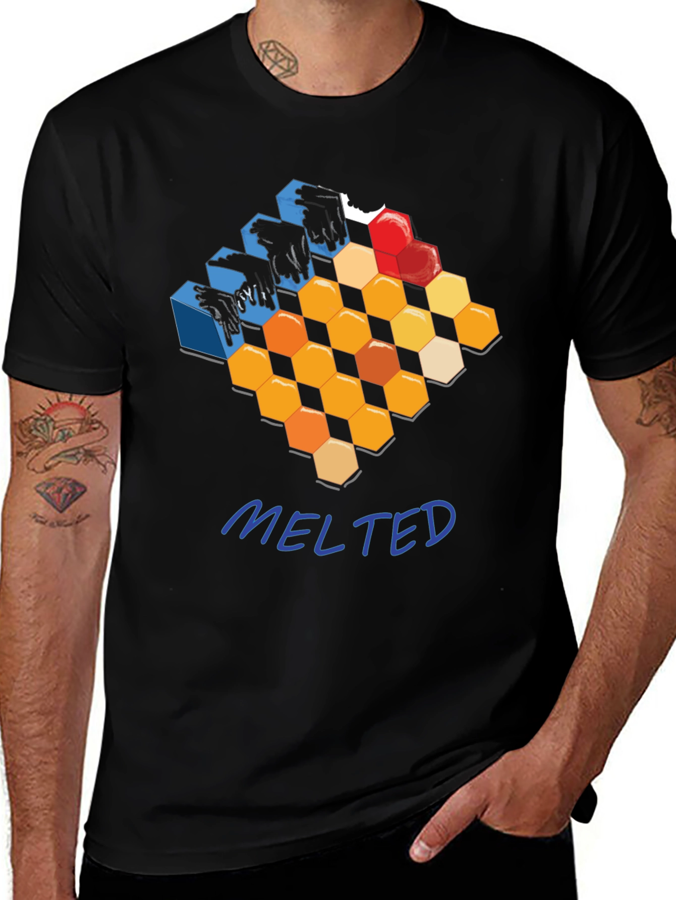 Variant 21 of Melted Honeycomb Graphic T-Shirt - Modern Design