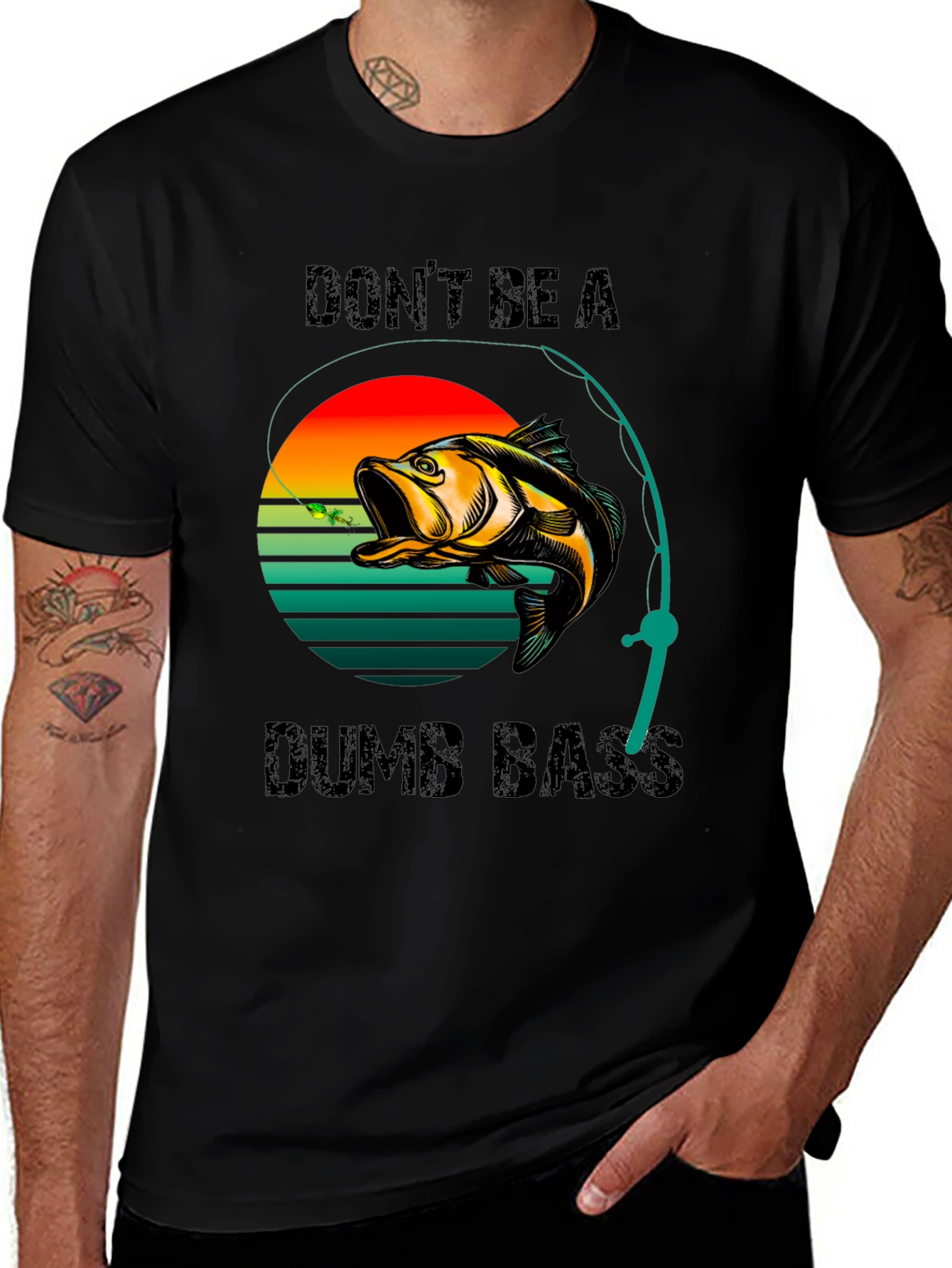 Variant 22 of Don't Be A Dumb Bass T-Shirt Fishing Graphic Tee