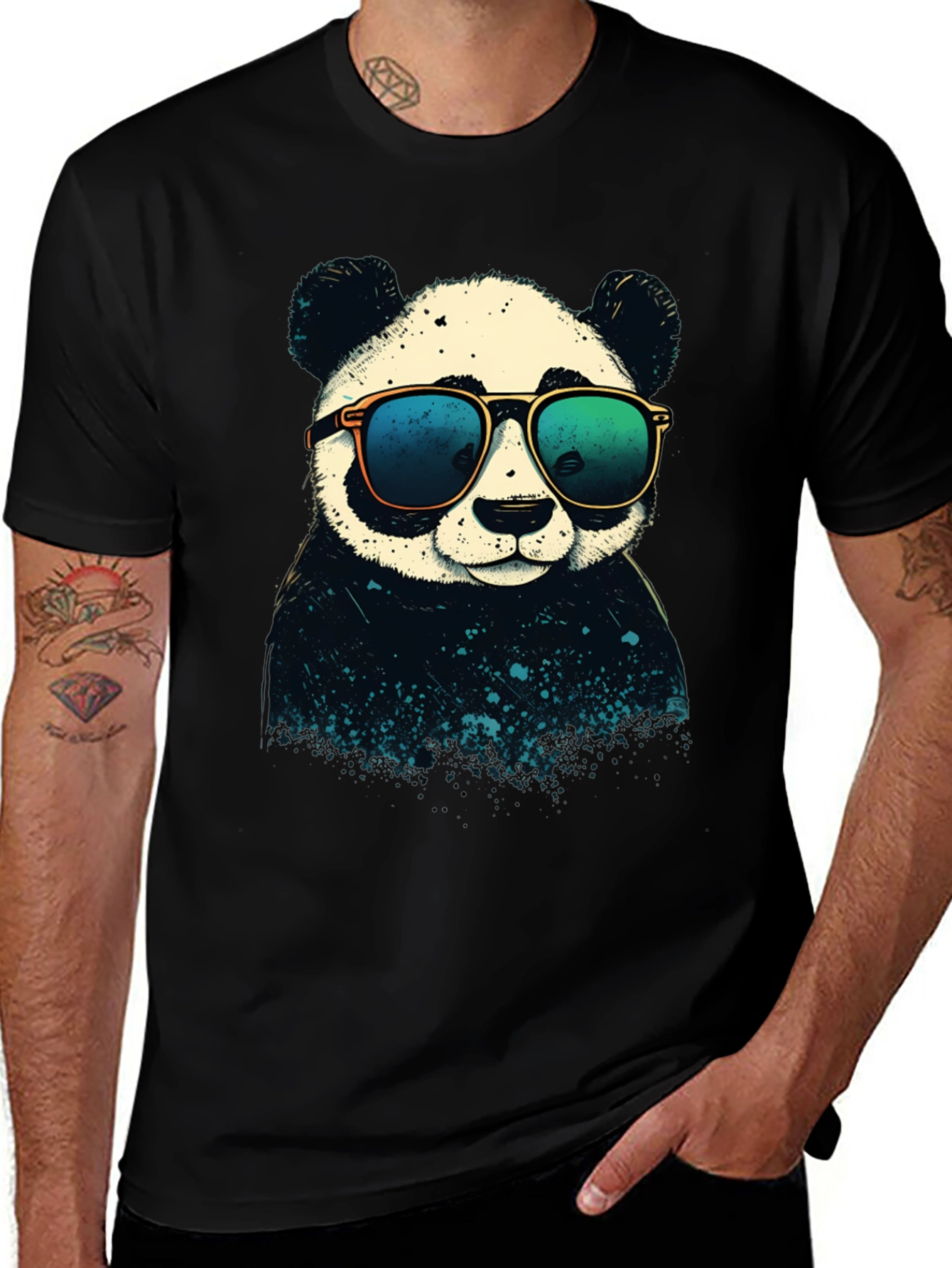 Variant 23 of Cool Panda Graphic T-Shirt - Black