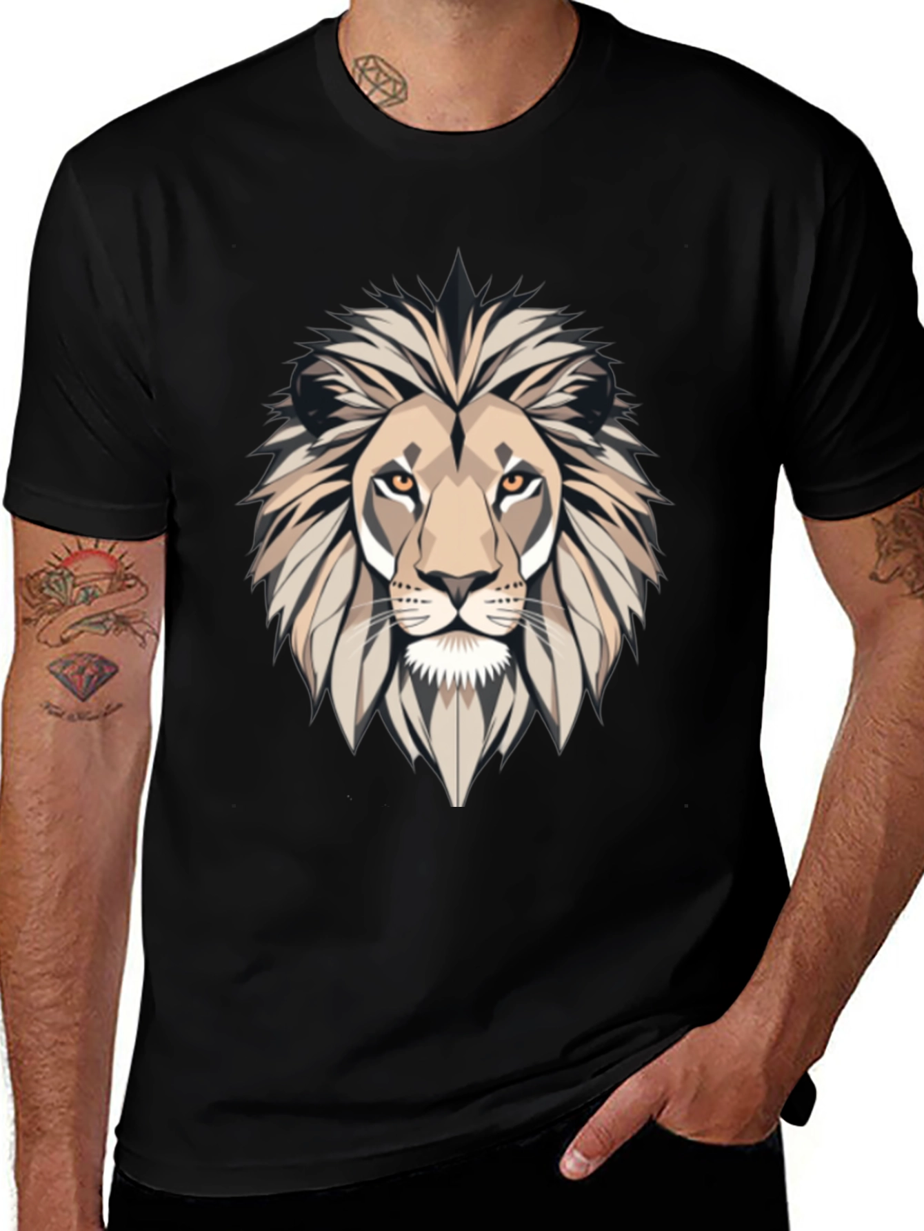 Variant 28 of Lion Graphic Tee - Modern Artistic Design