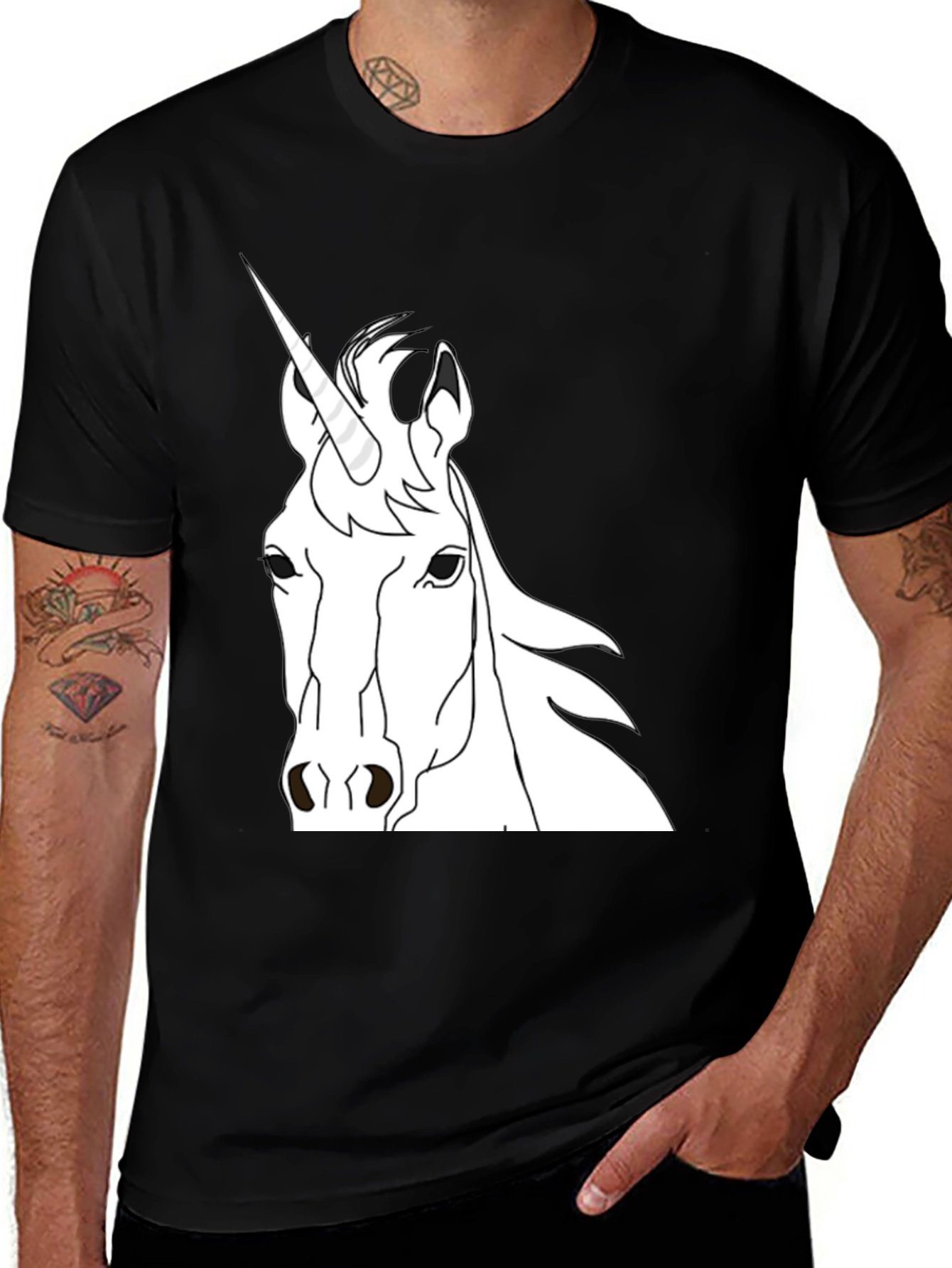 Variant 14 of Unicorn Graphic Tee - Stylish Black T-Shirt