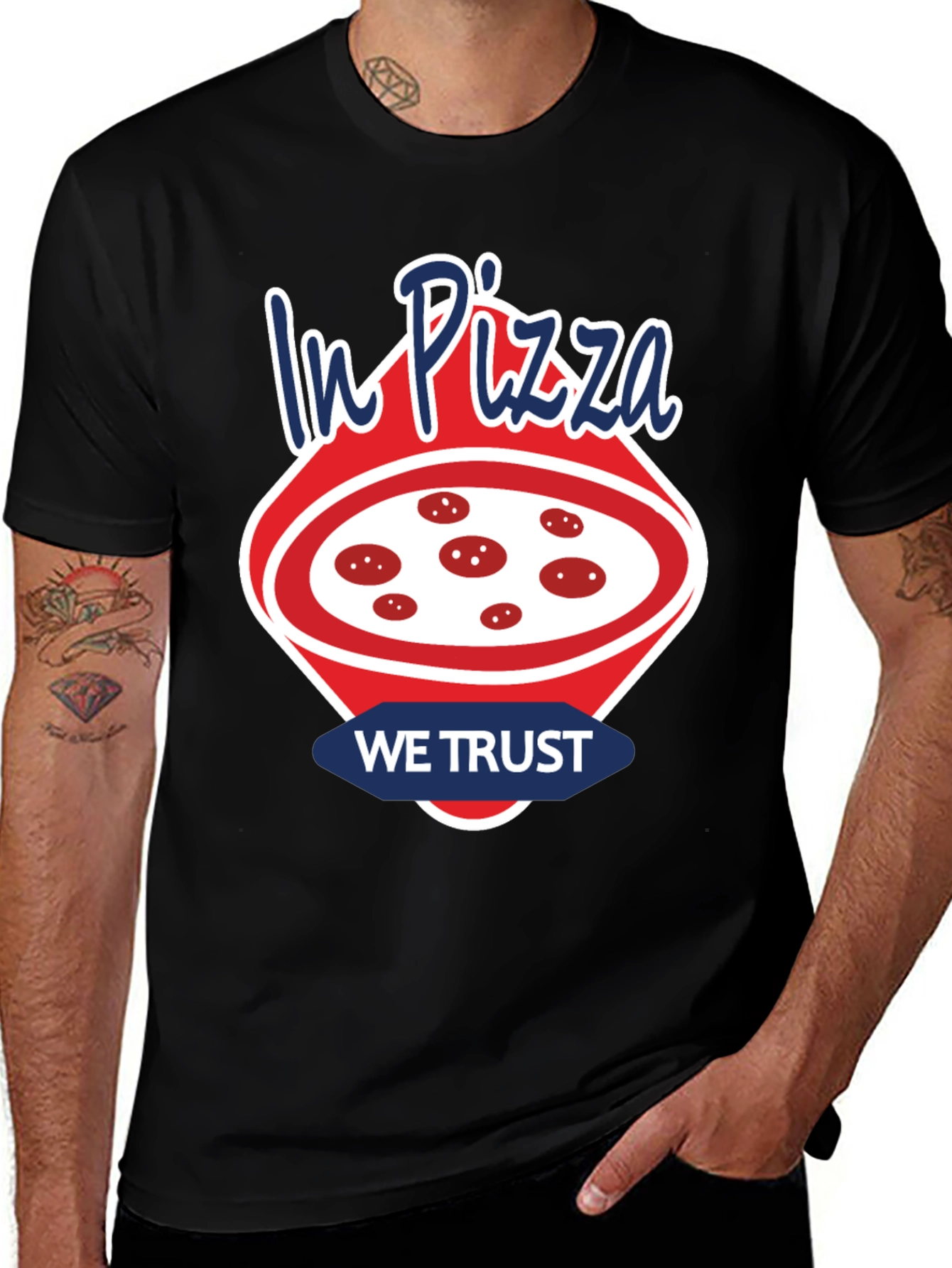 Variant 18 of In Pizza We Trust T-Shirt - Funny Foodie Tee