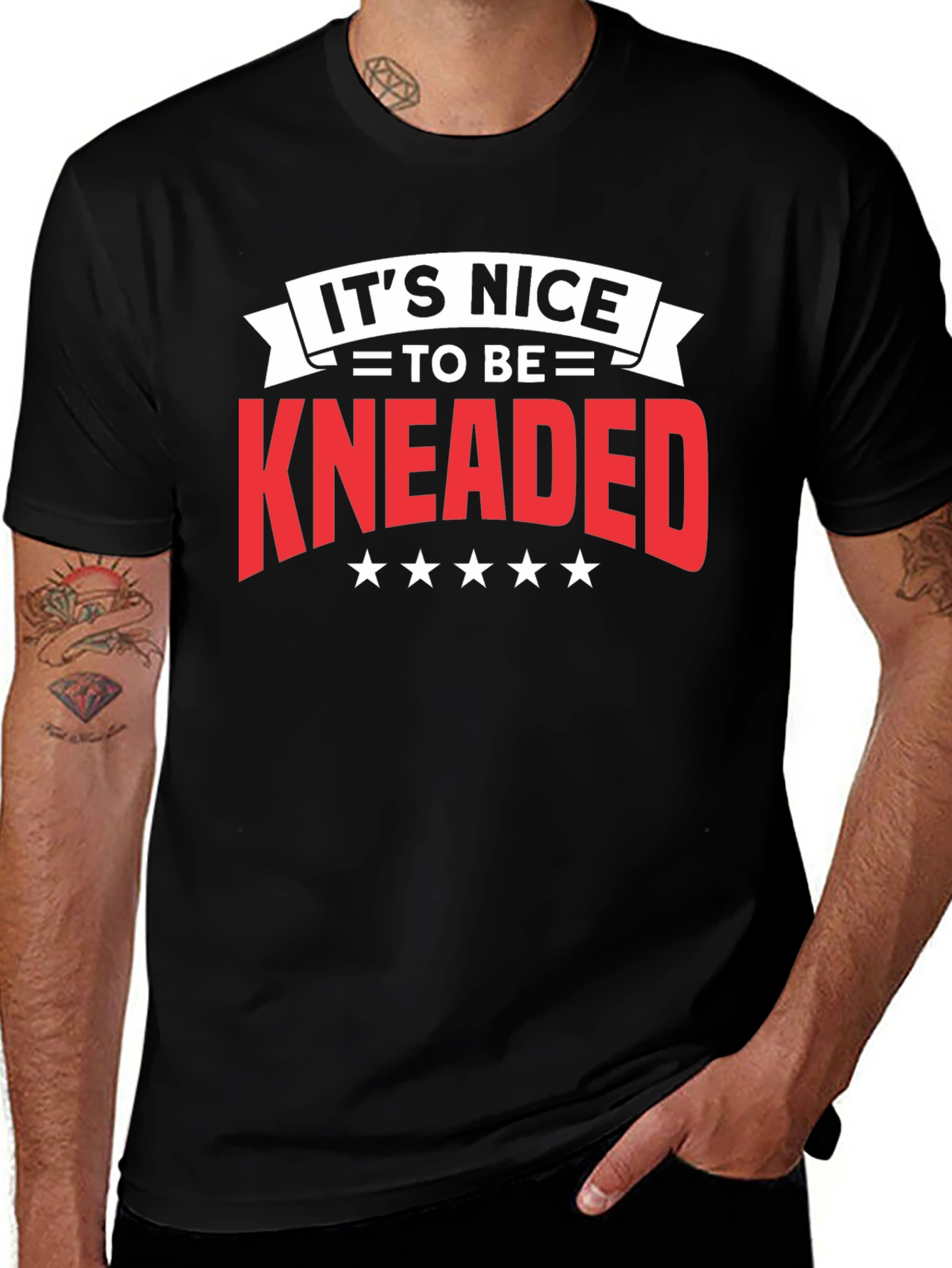 Variant 10 of It's Nice To Be Kneaded Black T-Shirt