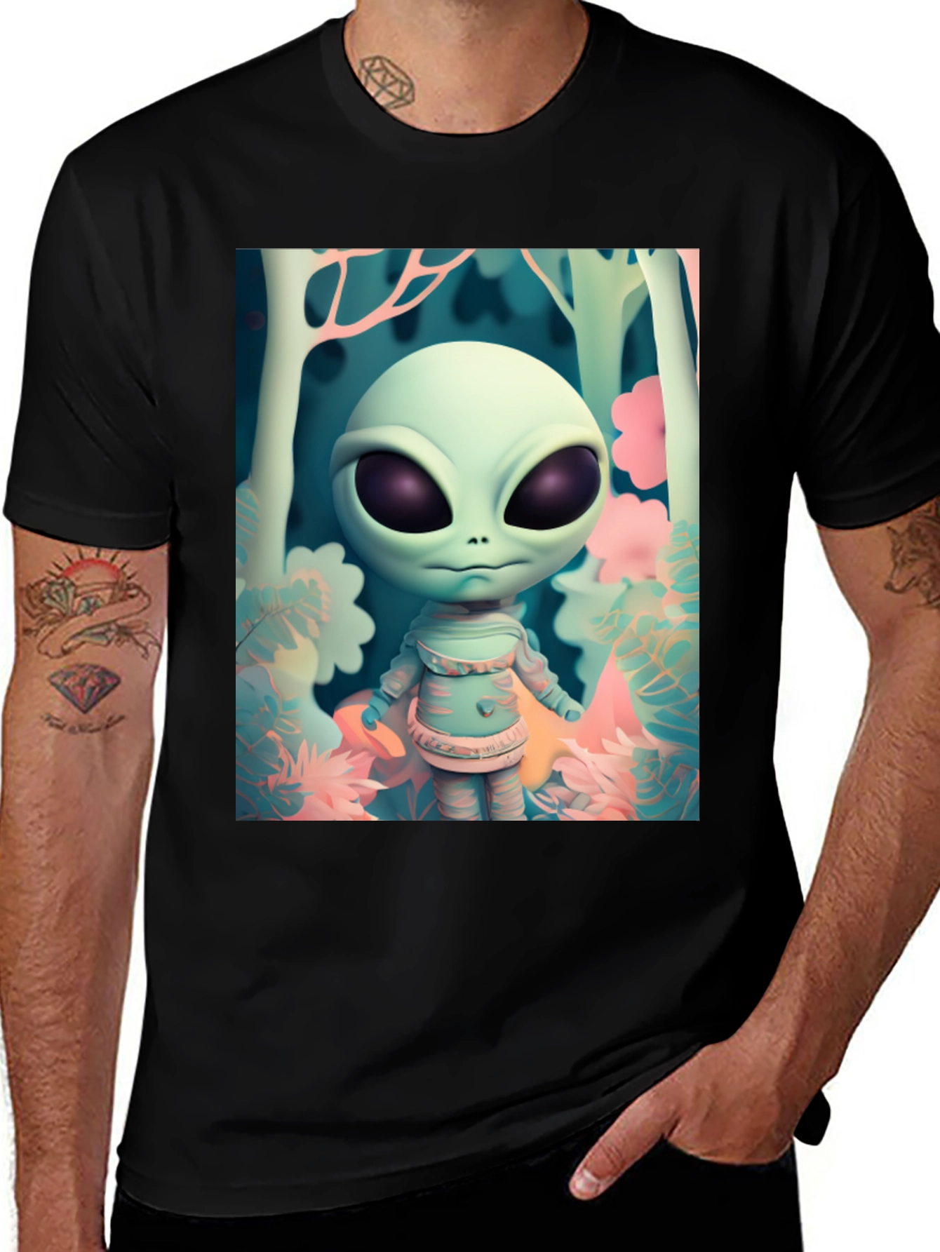 Variant 19 of Alien Forest Tee - Unique Graphic Print Shirt