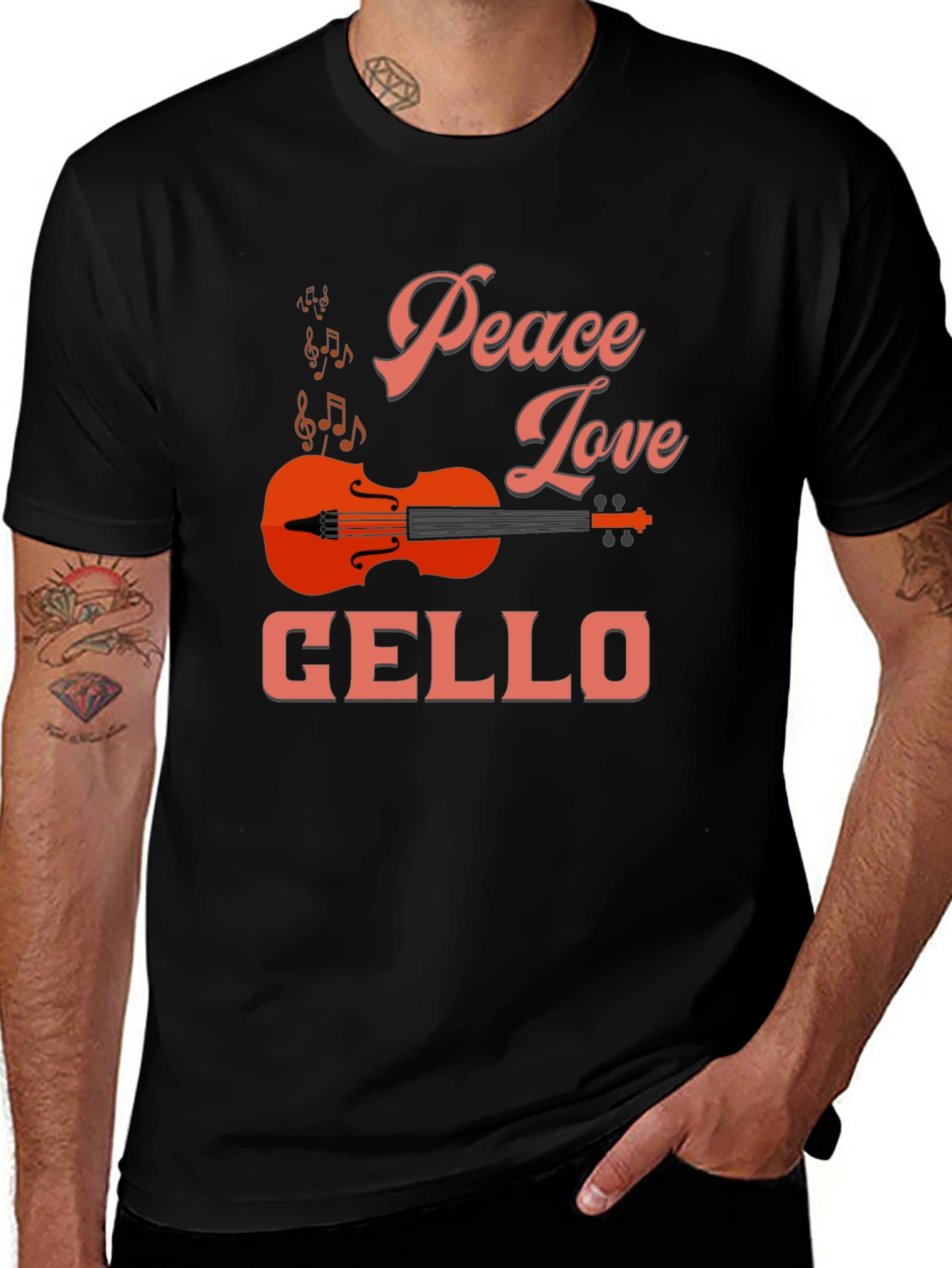 Variant 8 of Peace Love Cello Graphic Tee - Music Lover T-Shirt