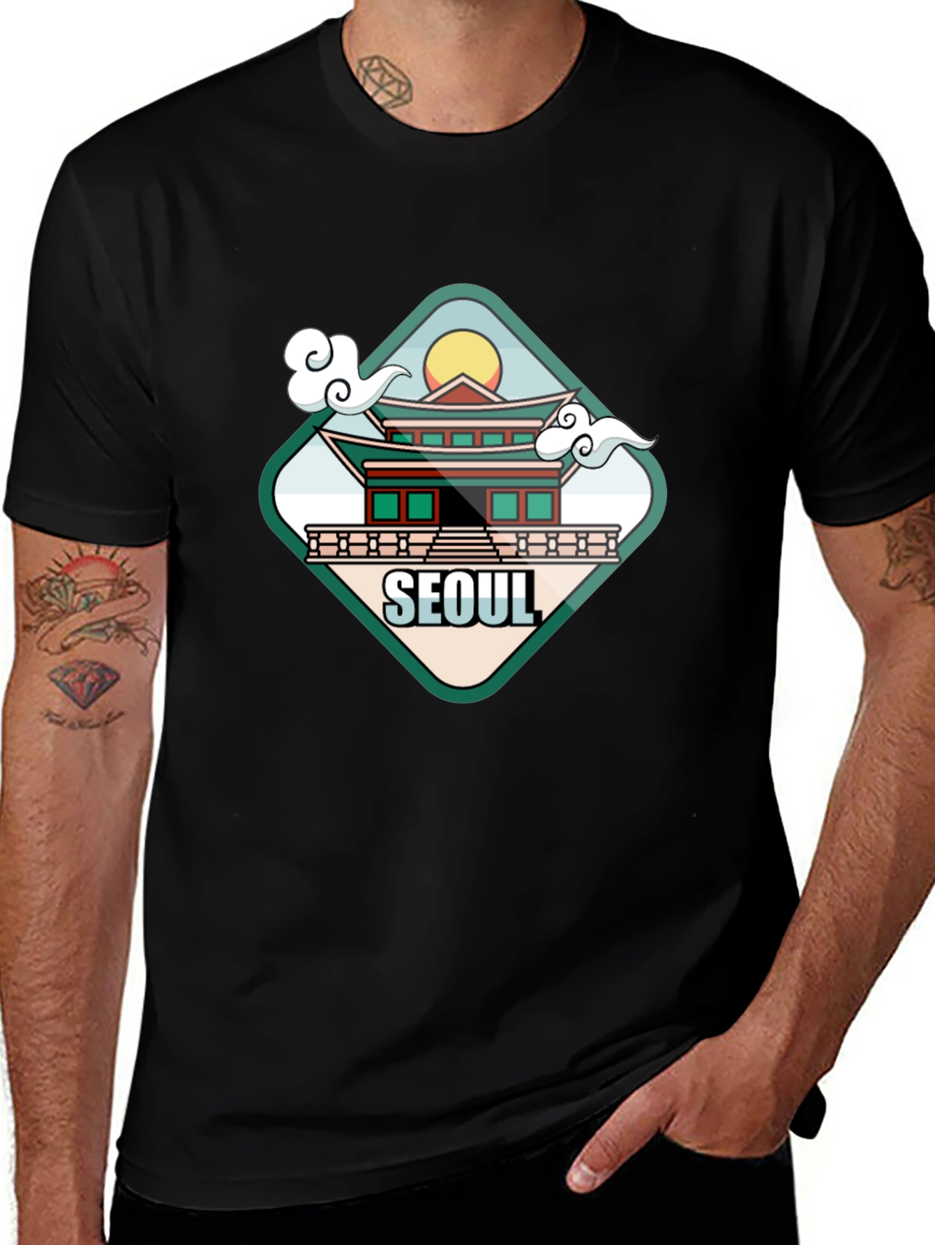 Seoul Graphic T-Shirt - Casual Black Tee