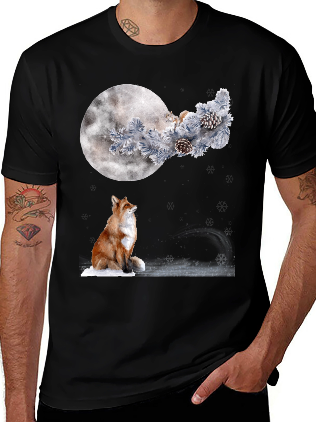 Variant 26 of Winter Moon Fox T-Shirt