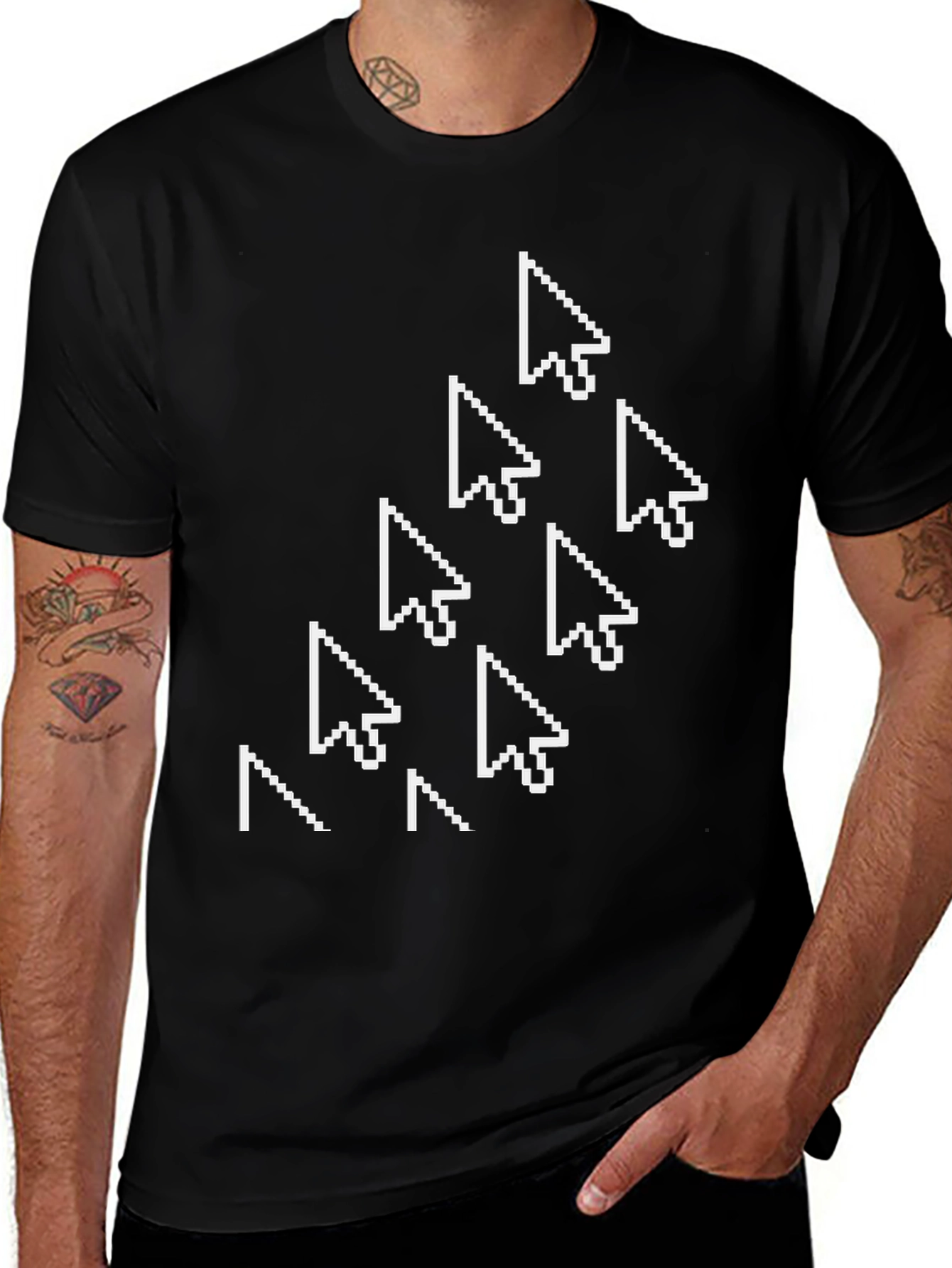 Variant 16 of Pixel Cursor Arrow T-Shirt - Black