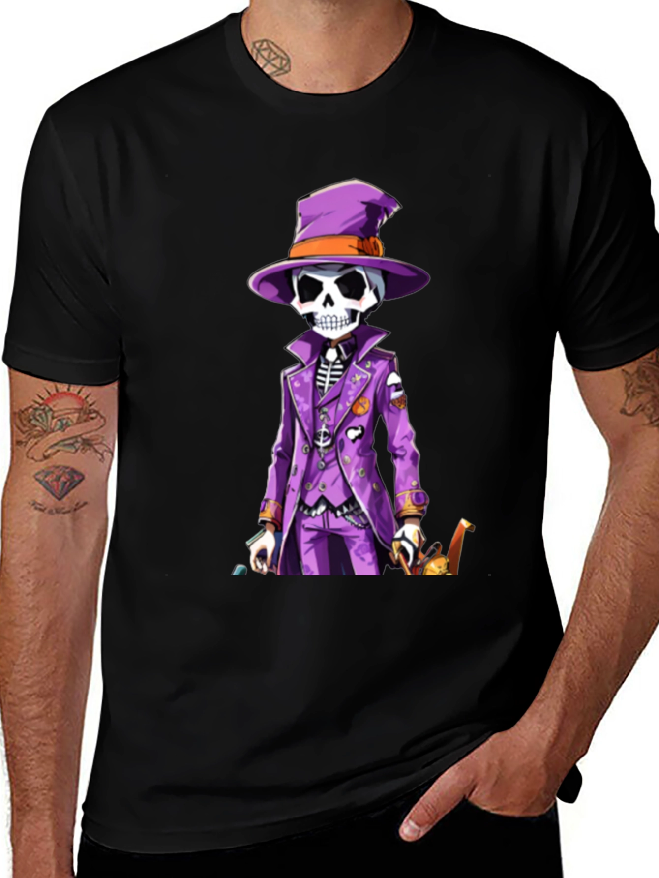 Variant 3 of Skeleton in Purple Suit T-Shirt