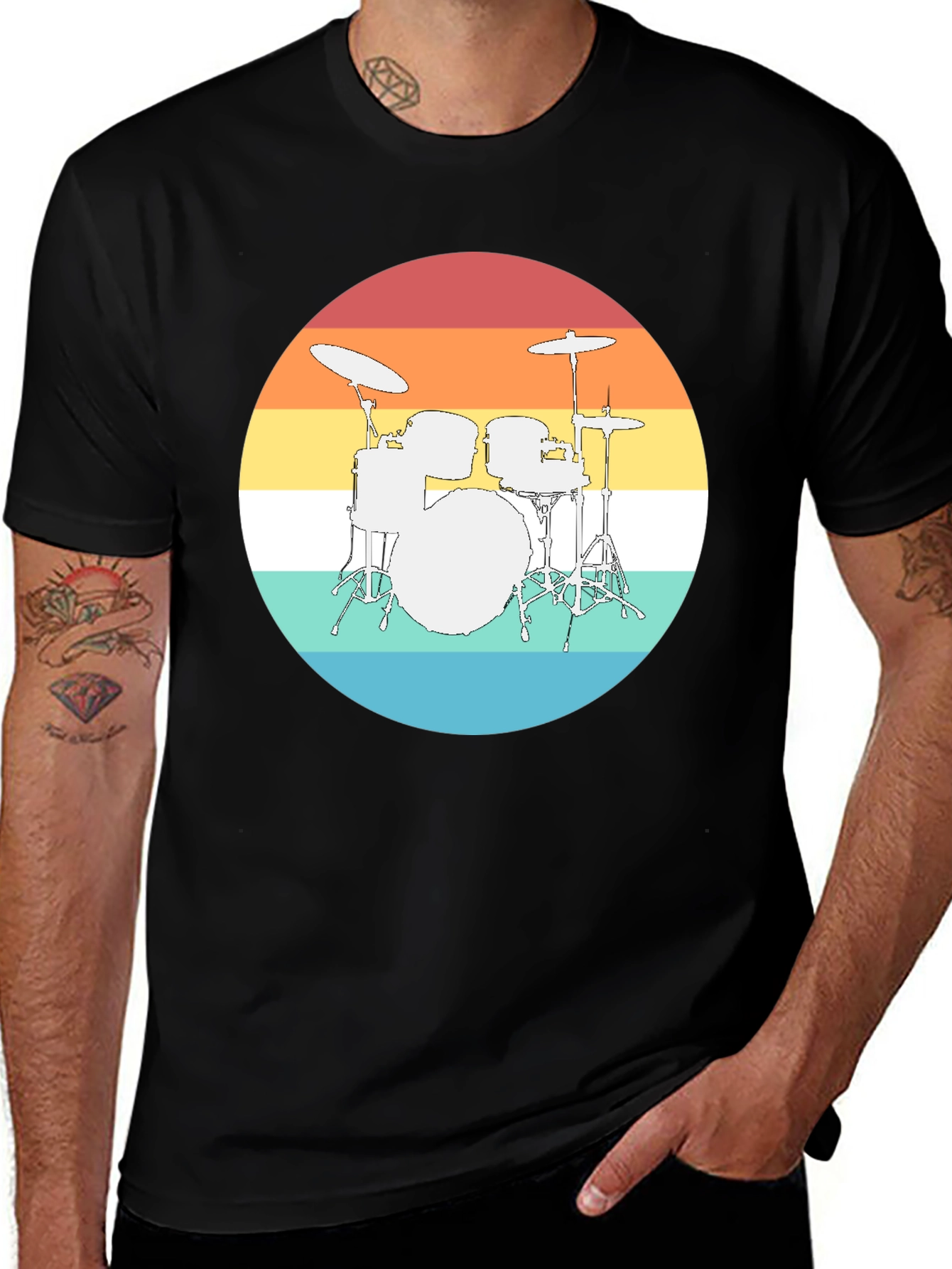 Variant 15 of Retro Drum Set T-Shirt